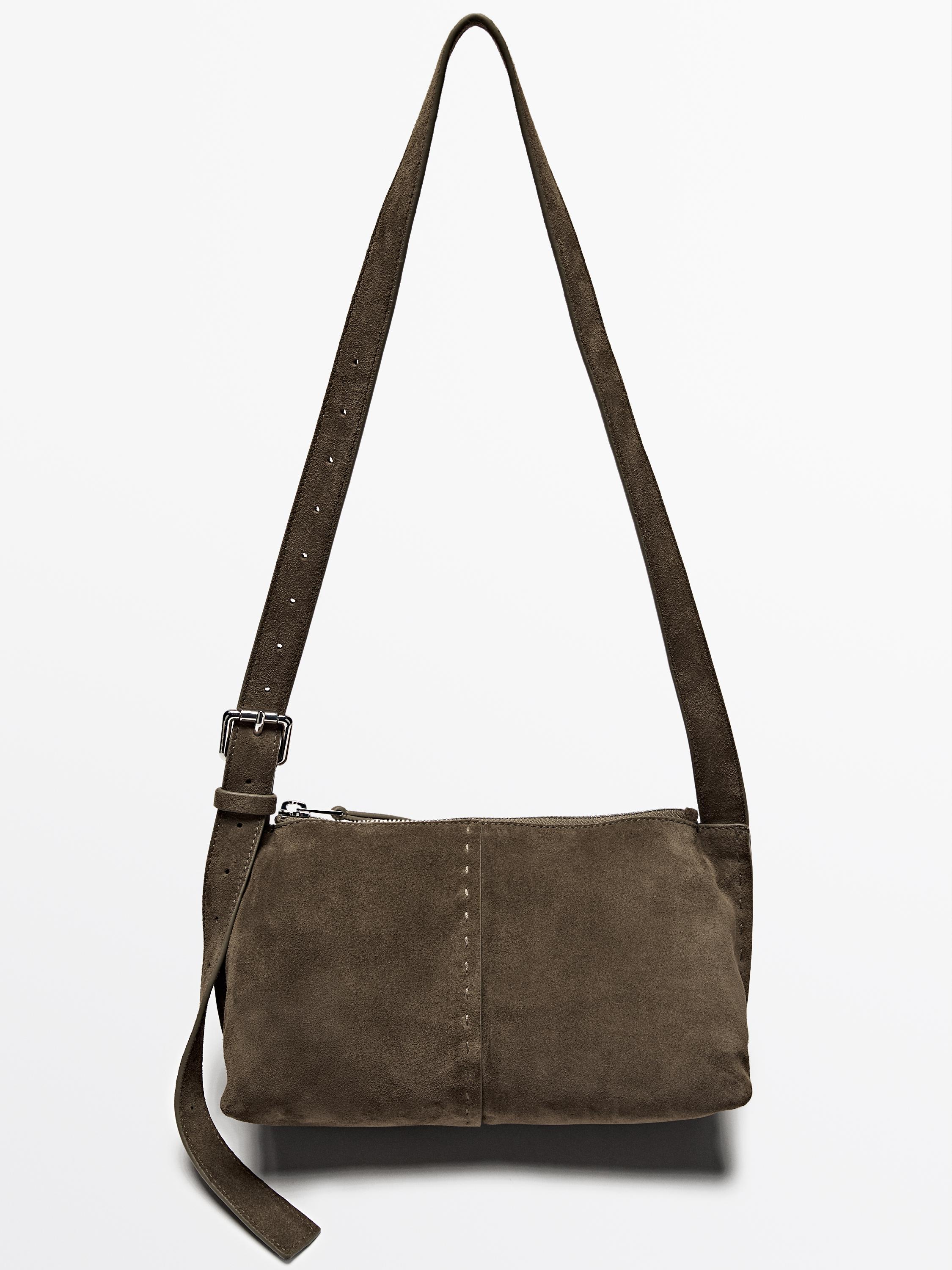 Mała torebka listonoszka z zamszowej skóry