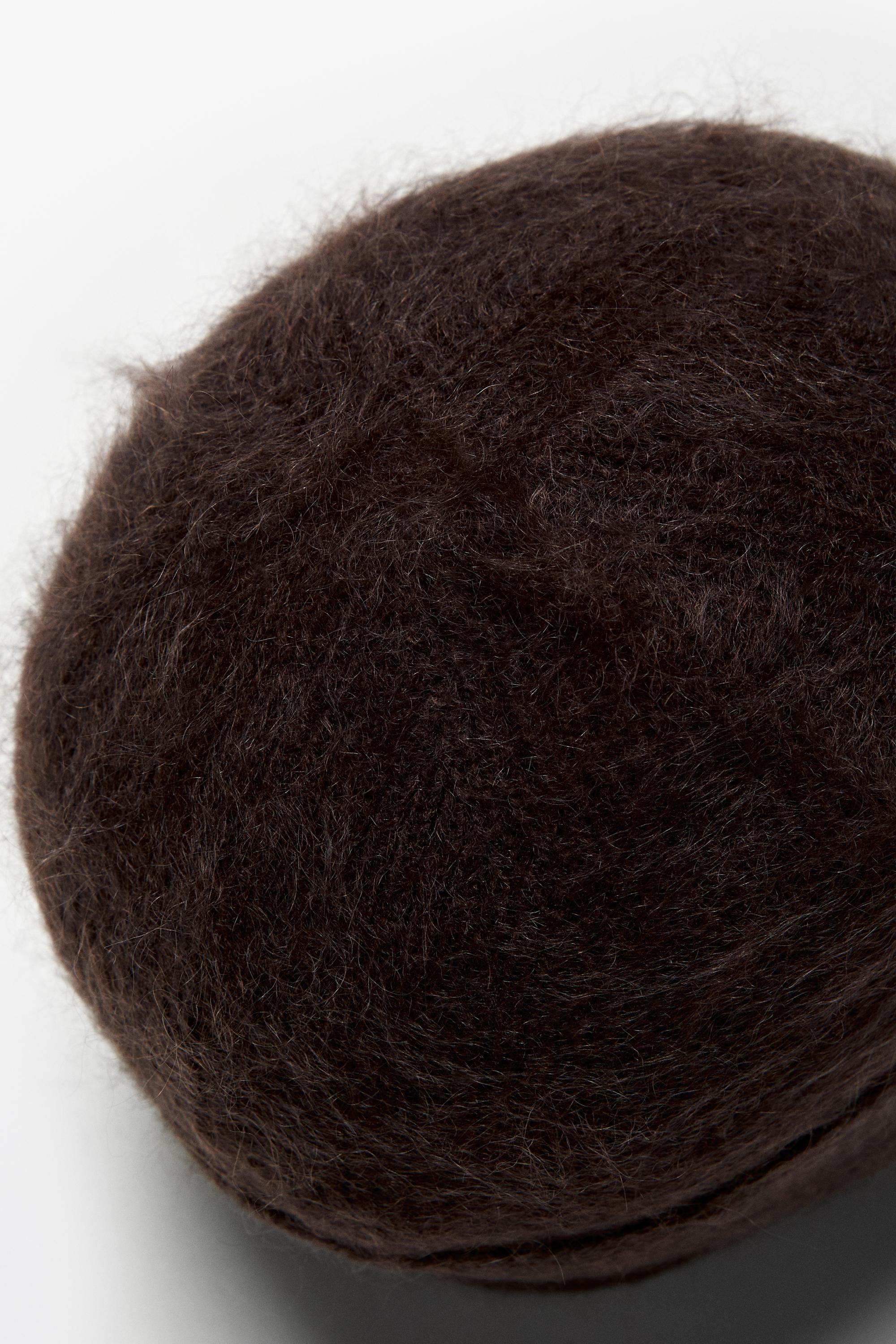 100% cashmere knit beanie — BROWN