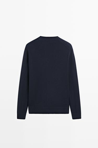 100% wool knit button cardigan — DARK NAVY 6
