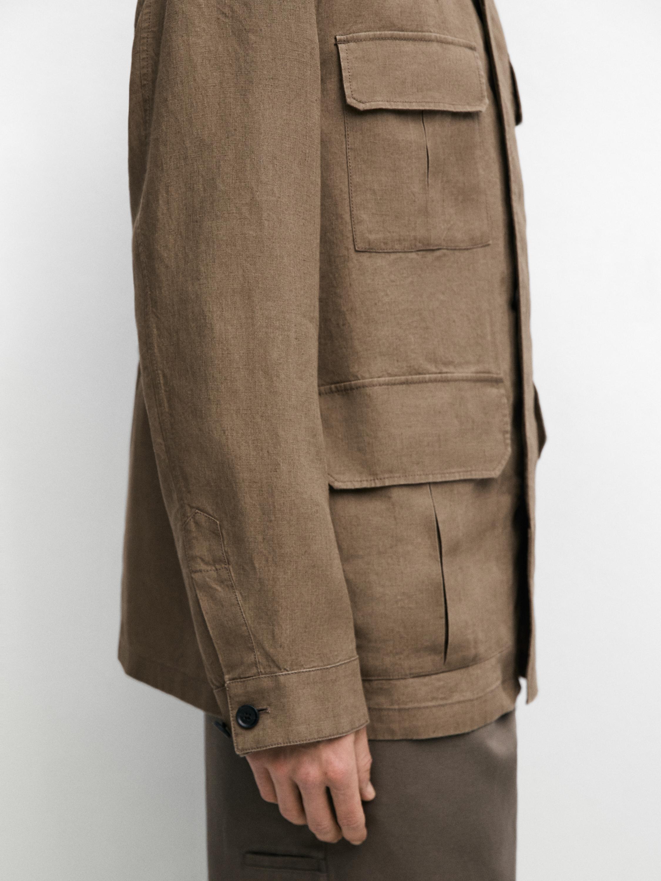 100% linen Safari jacket — OCHRE