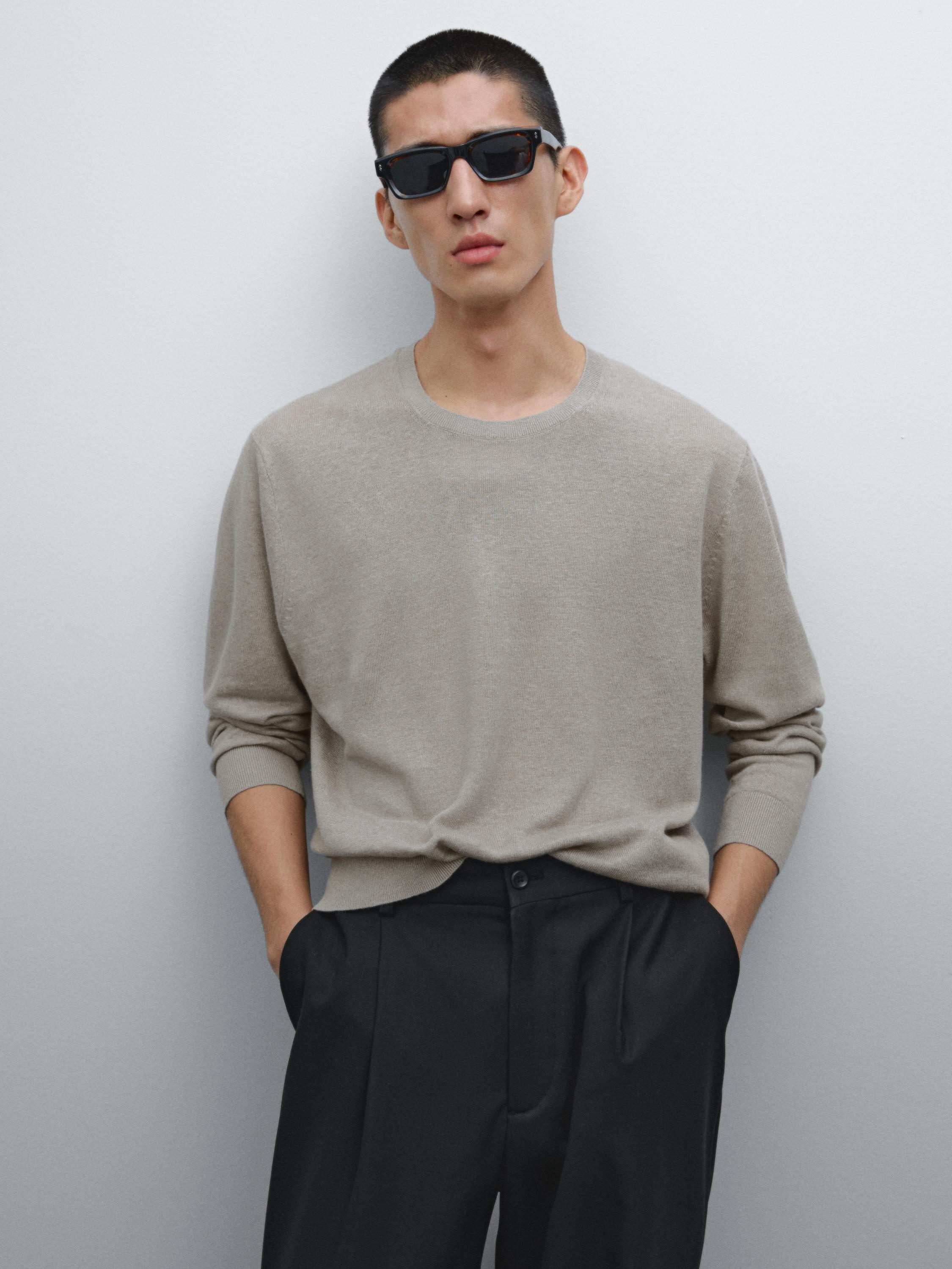 Pull léger en maille 100 % lin