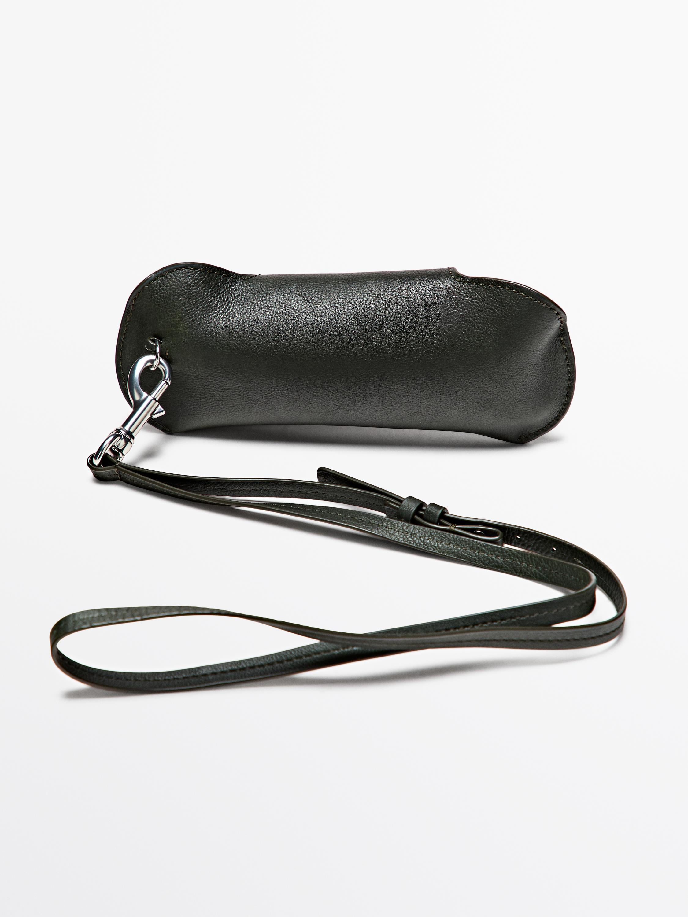 Nappa leather glasses case — GREEN