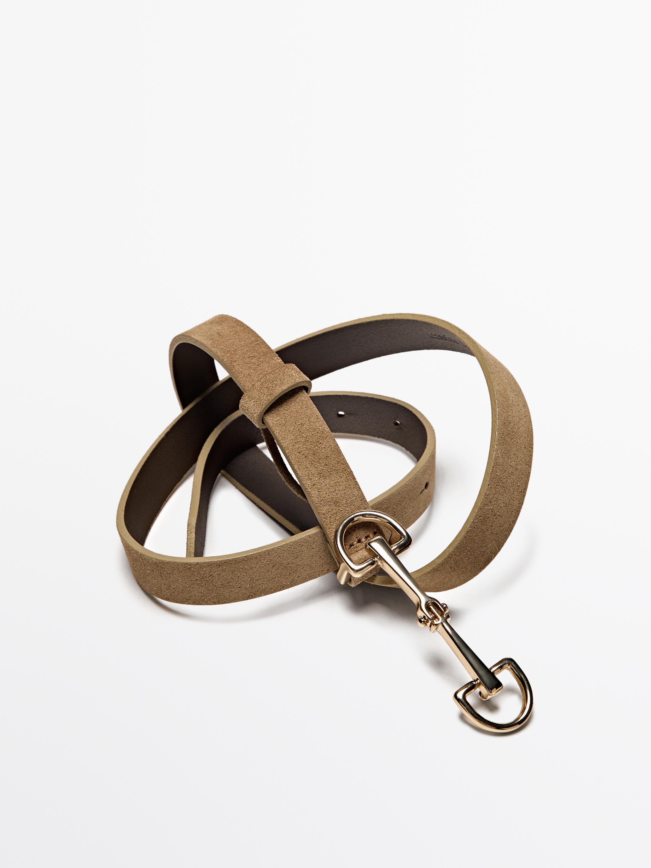 Equestrian split suede leather belt