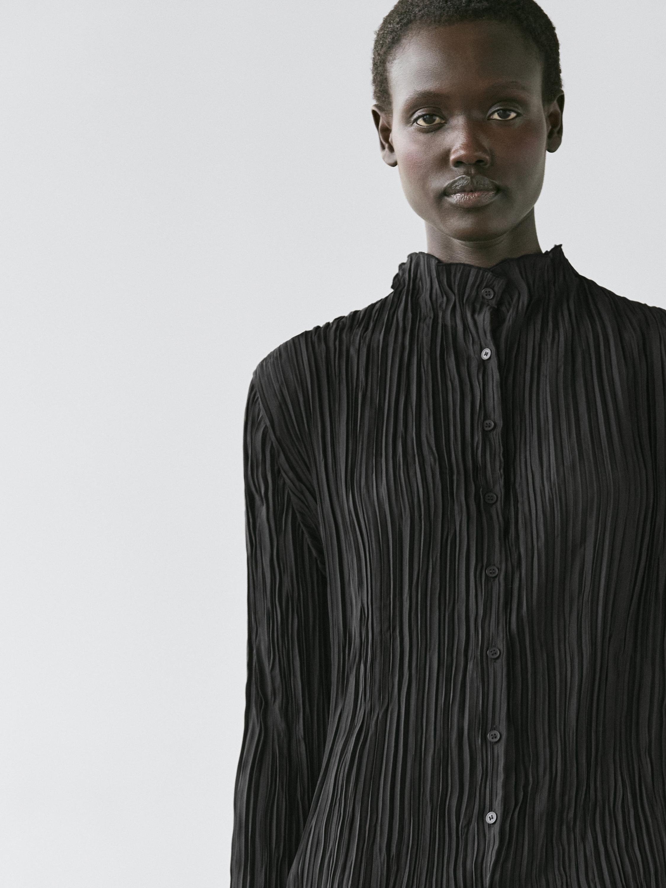 Chemisier fluide plissé