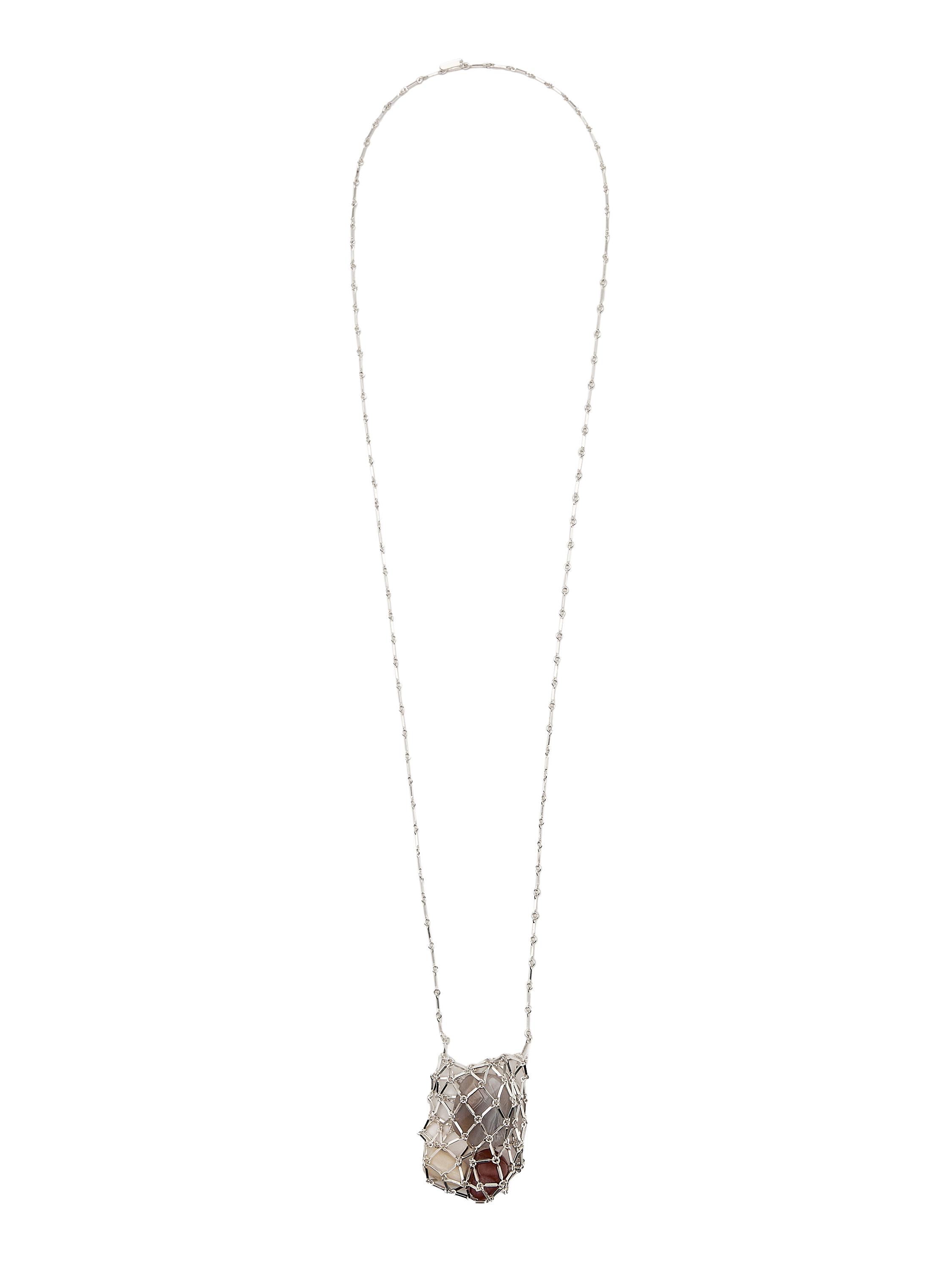 Mesh stone necklace · Silver · Accessories | Massimo Dutti