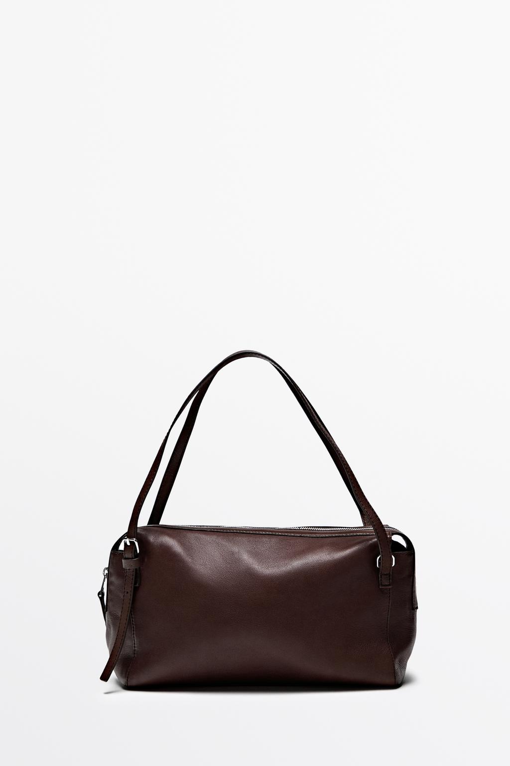 Massimo Dutti Orta ölçülü nappa dəri çanta