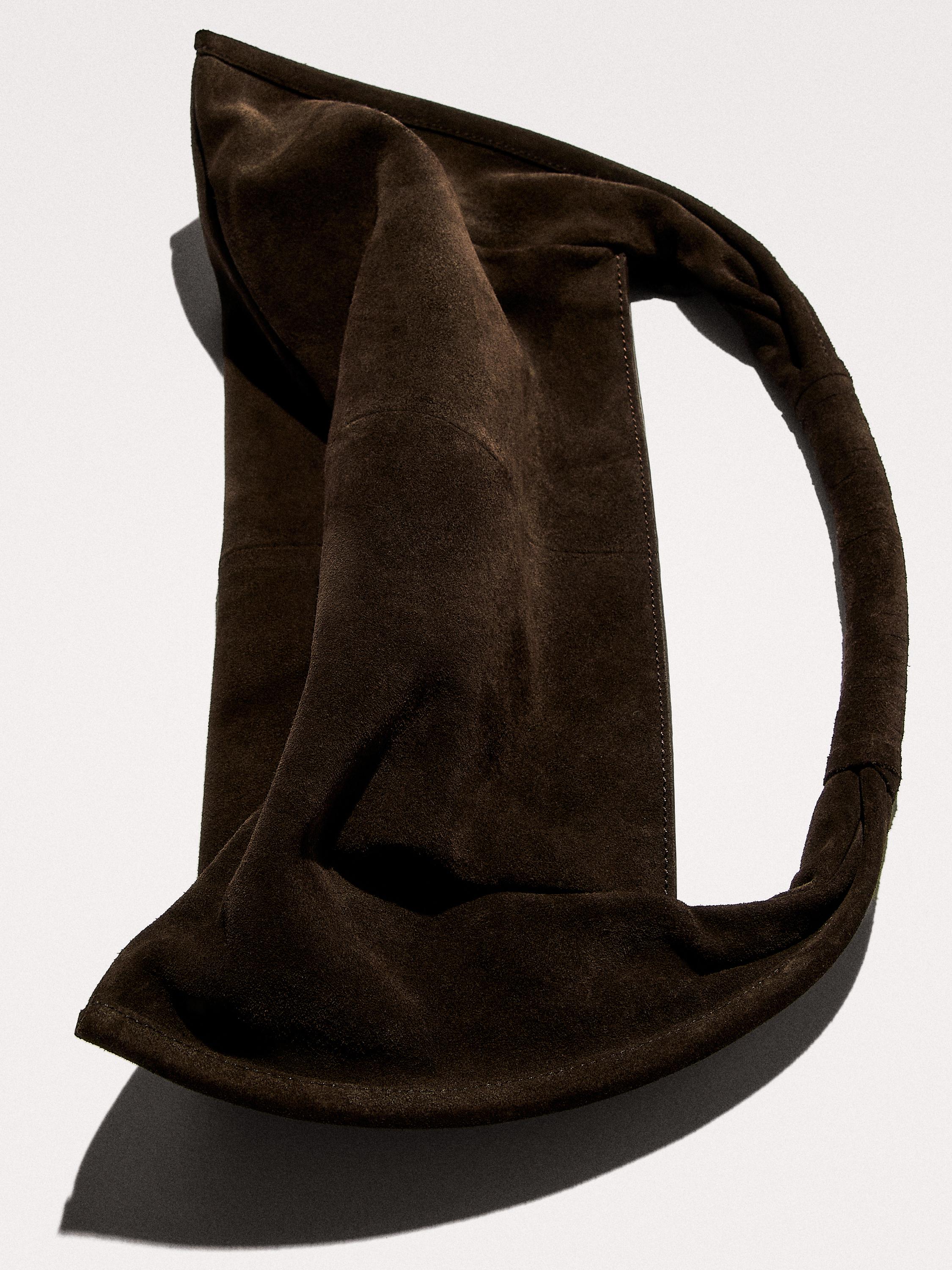Split suede handbag