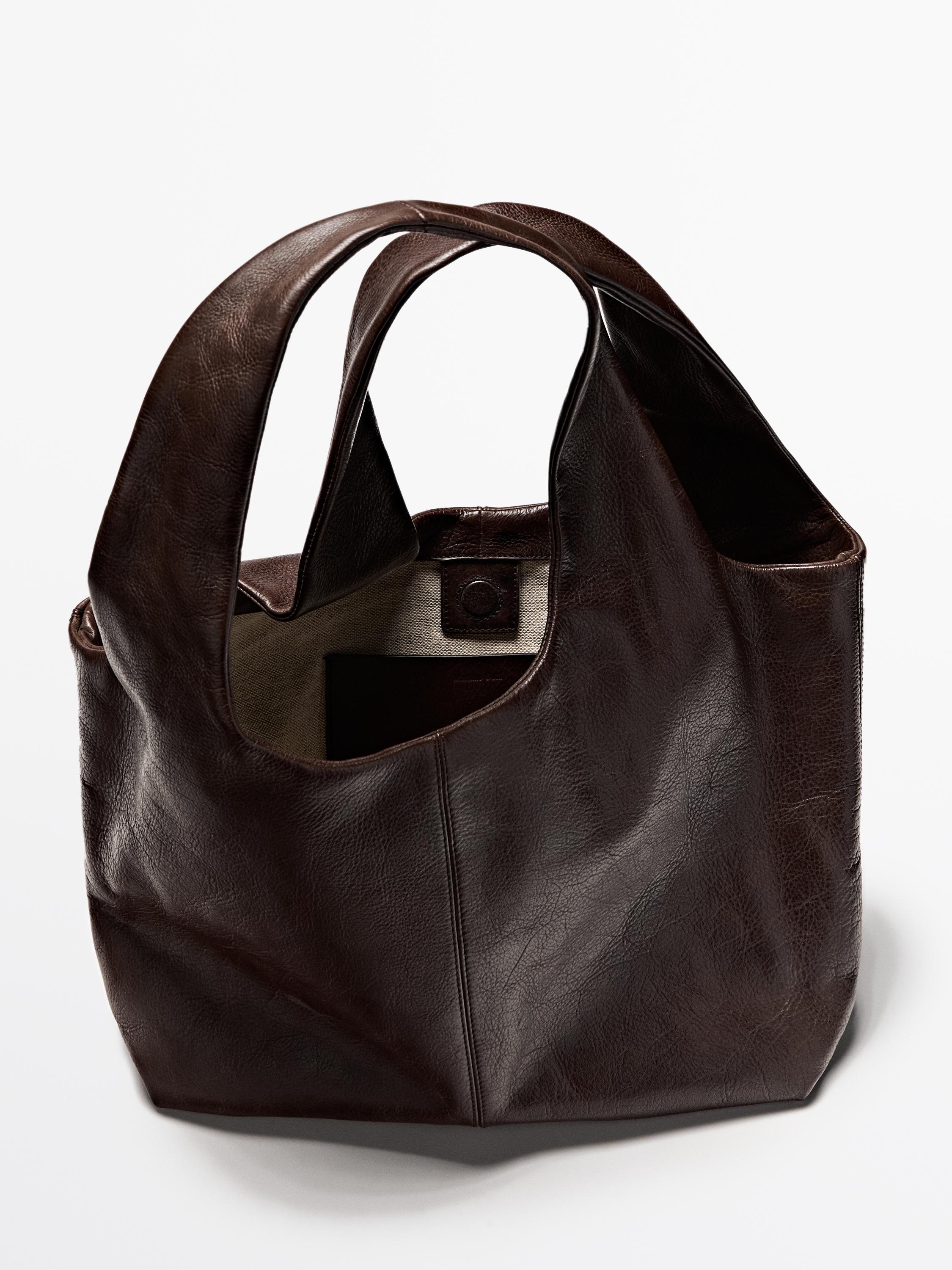 Medium nappa leather bag — BROWN