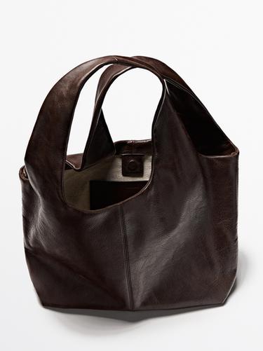 Medium nappa leather bag — BROWN 4