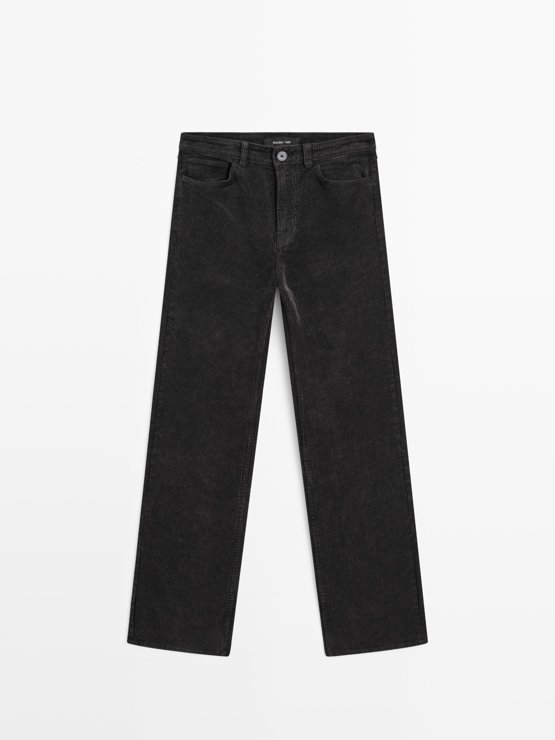 Pantalon straight sulfurous dye en velours côtelé
