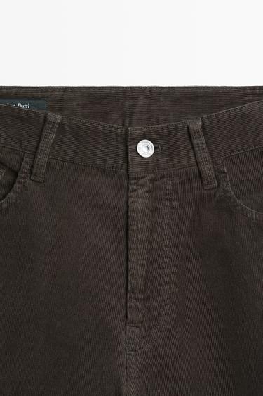 Corduroy tapered fit pants — DARK GREY 9