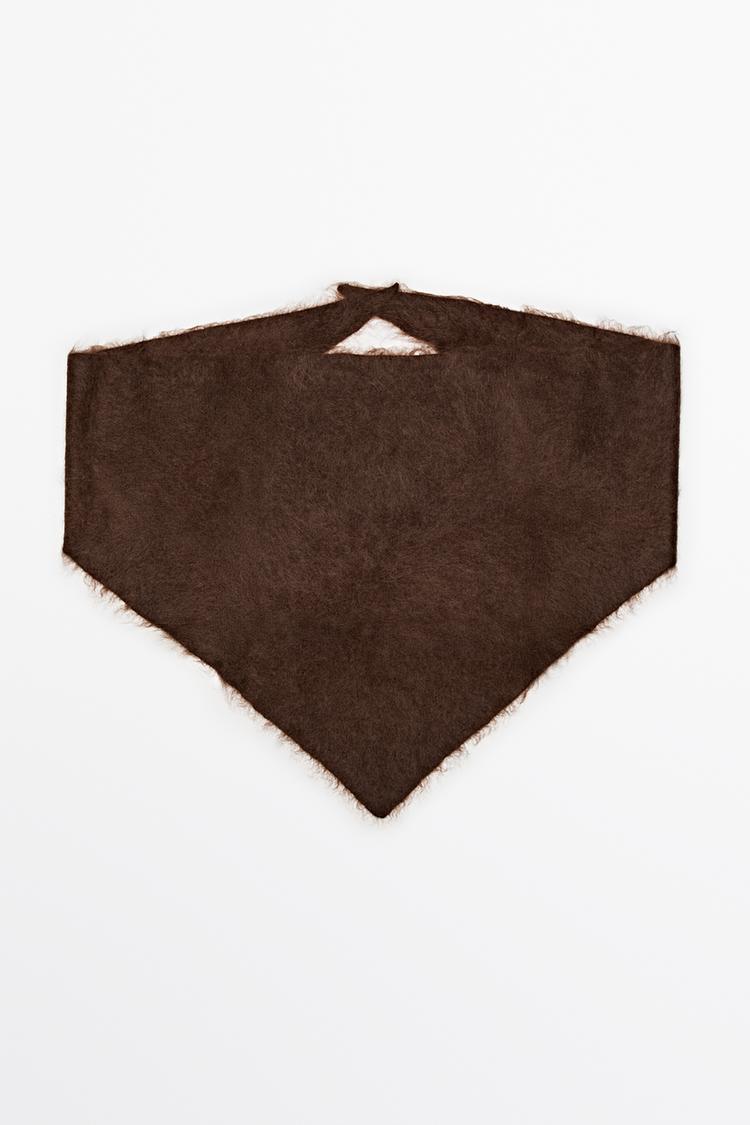 100% cashmere knit bandana — AUBERGINE