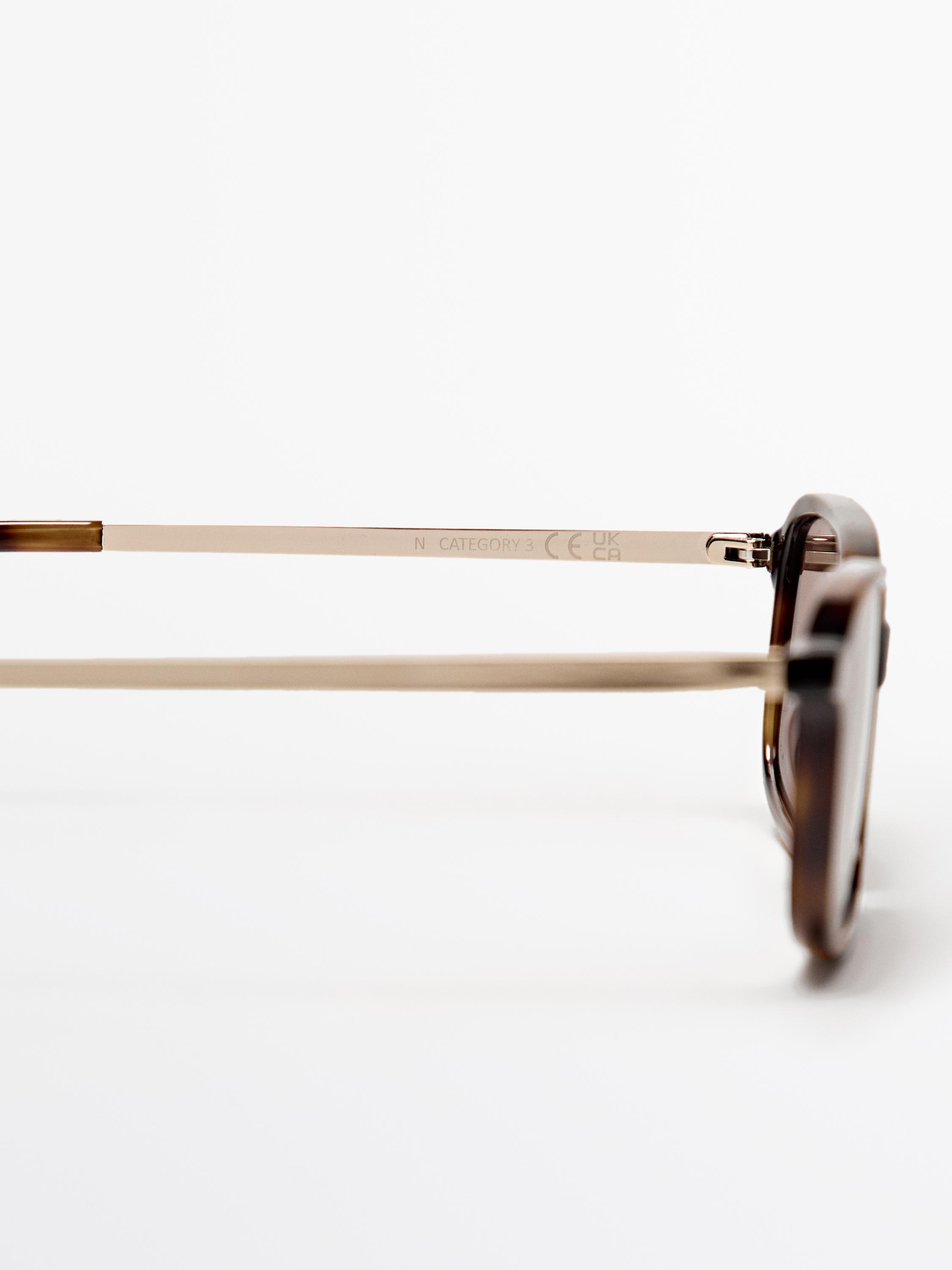 Contrast rectangular sunglasses — BROWN