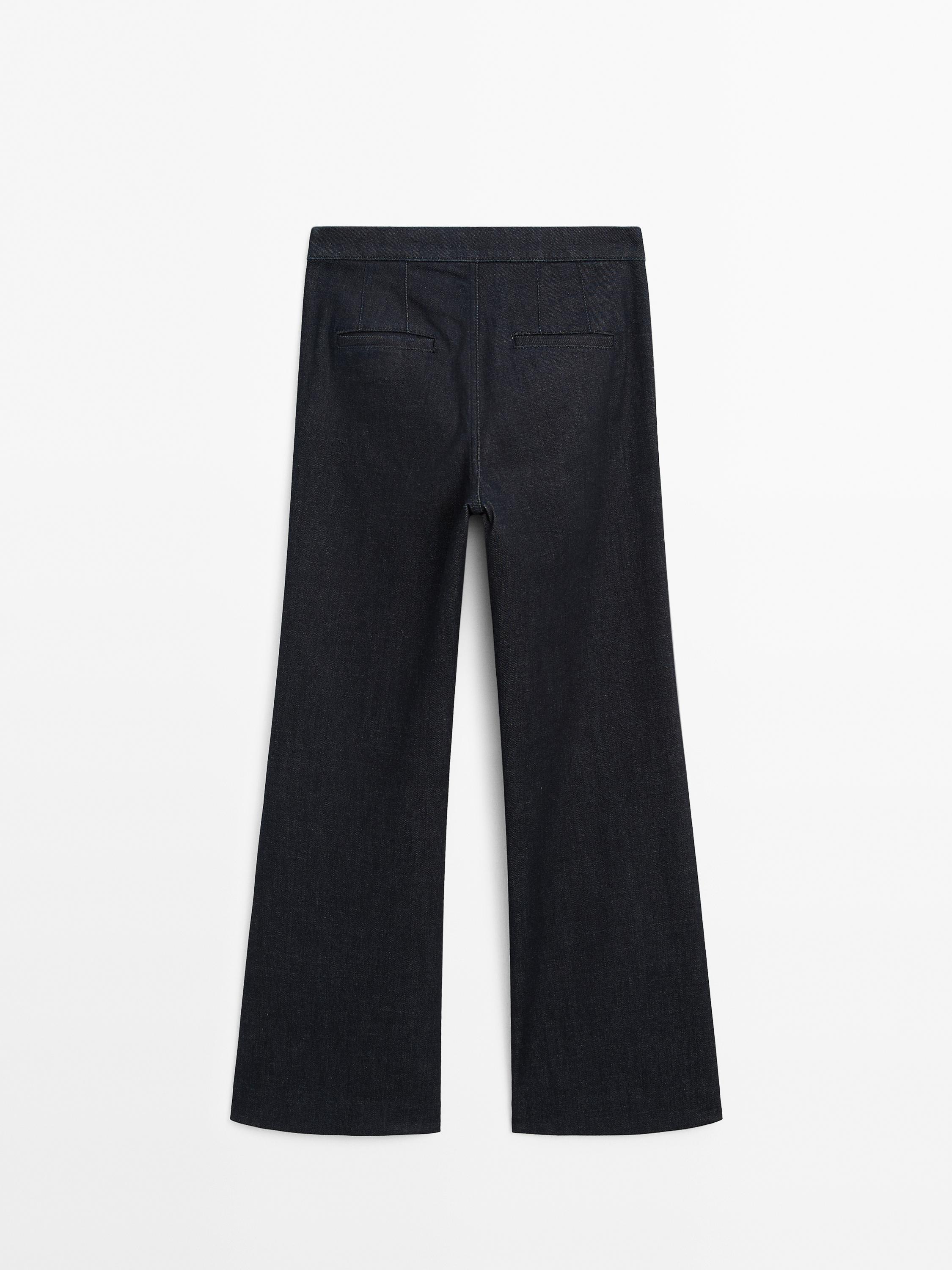 Cotton blend flared jeans
