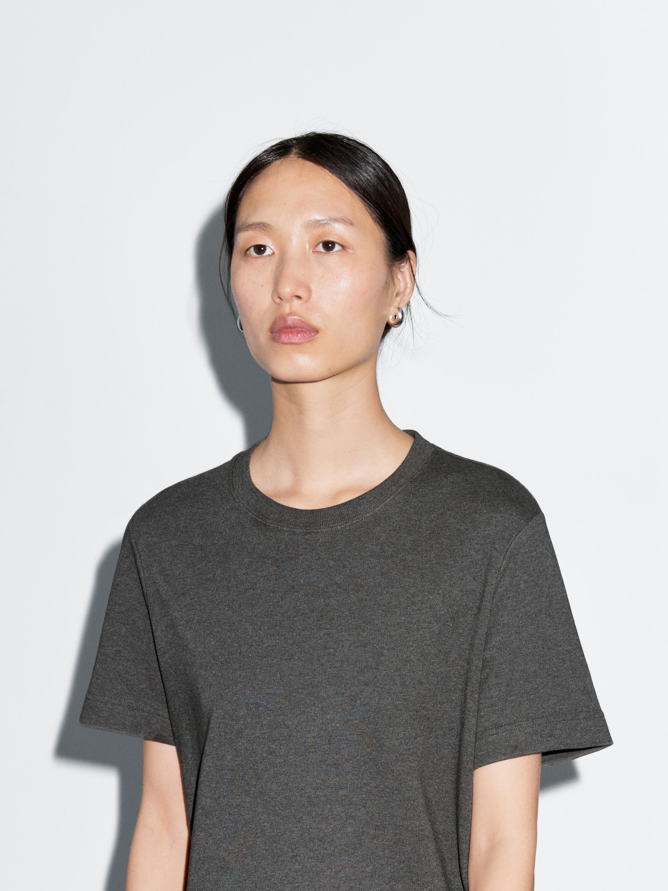 100% cotton interlock crew neck T-shirt — ANTHRACITE GREY