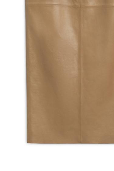 Nappa leather midi skirt with seams - LIMITED EDITION — CAMEL 8