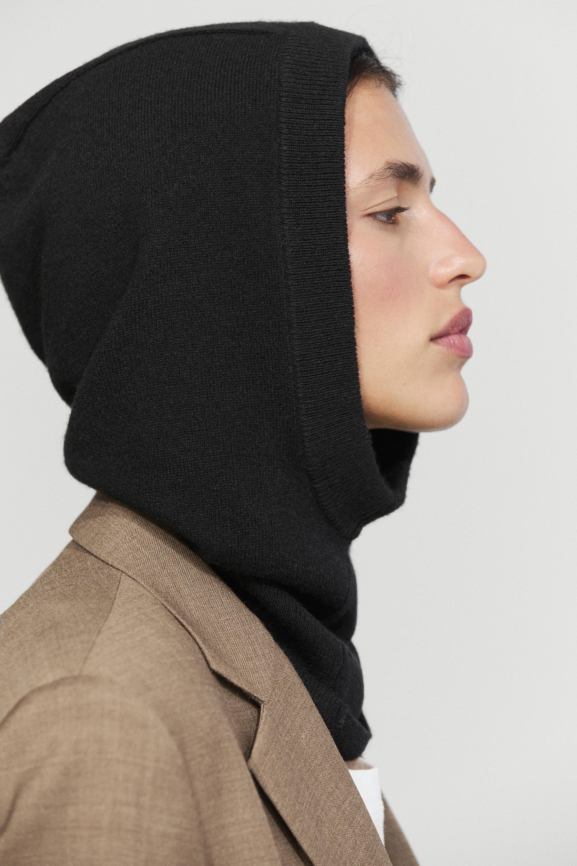 Alpaca blend knit beanie — BLACK