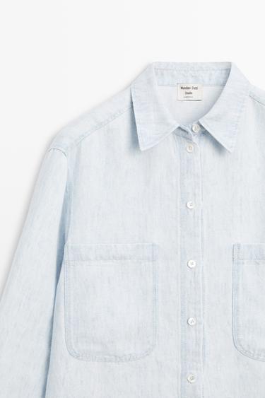 Denim effect pocket shirt - STUDIO — Light Blue 8