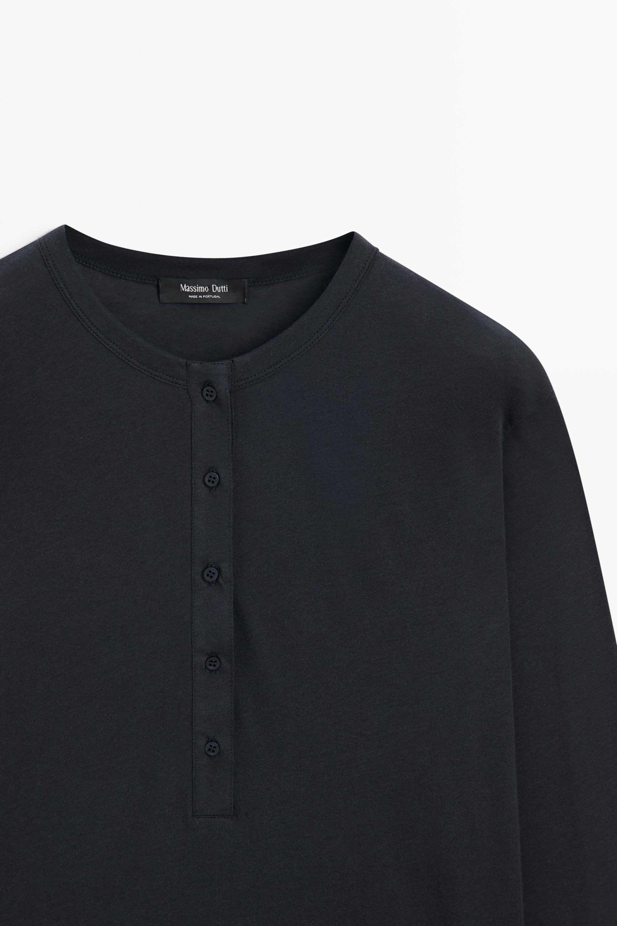 100% cotton long sleeve T-shirt — BLUE