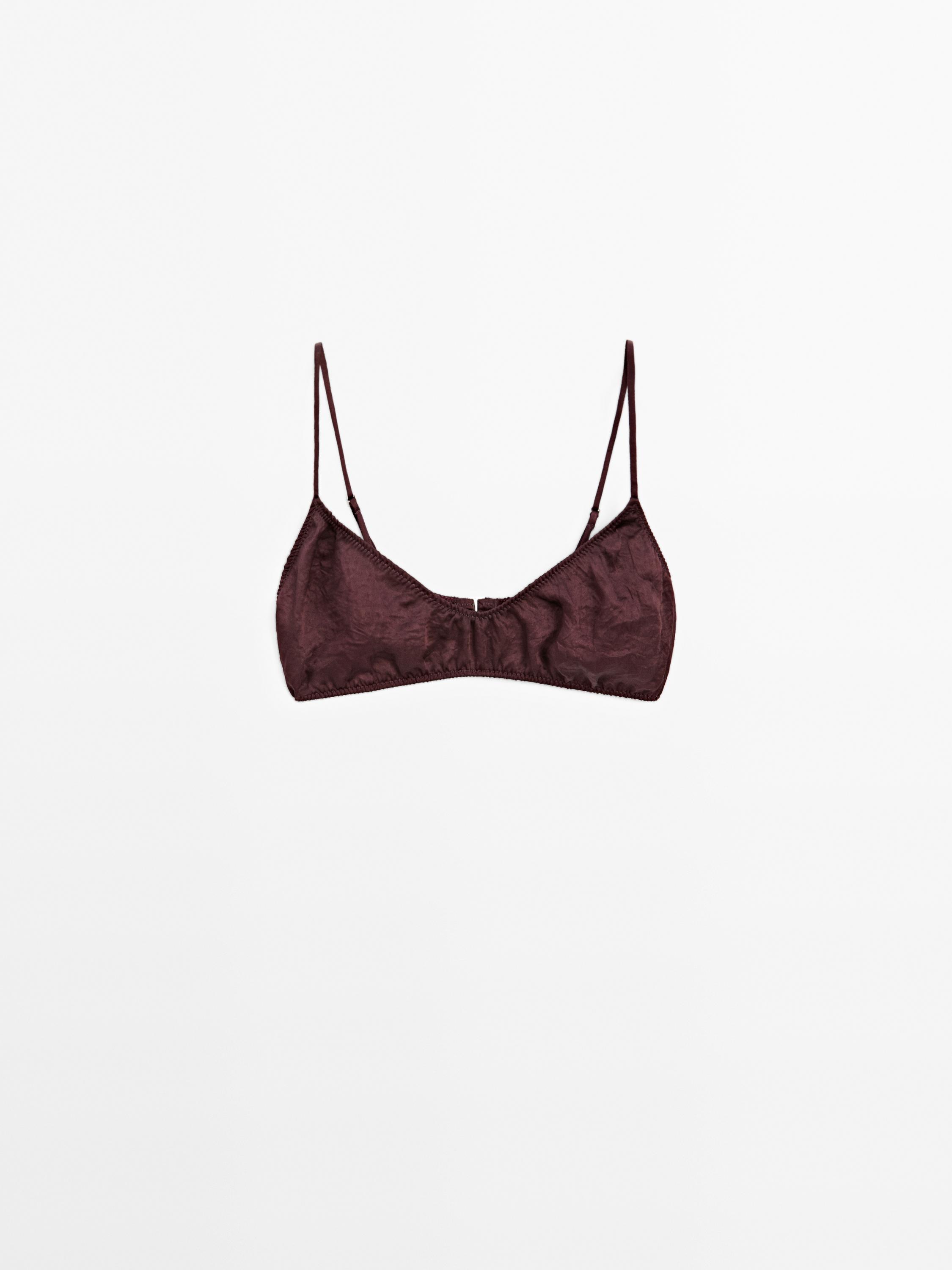 Τρίγωνο σατινέ σουτιέν με σούρες - STUDIO