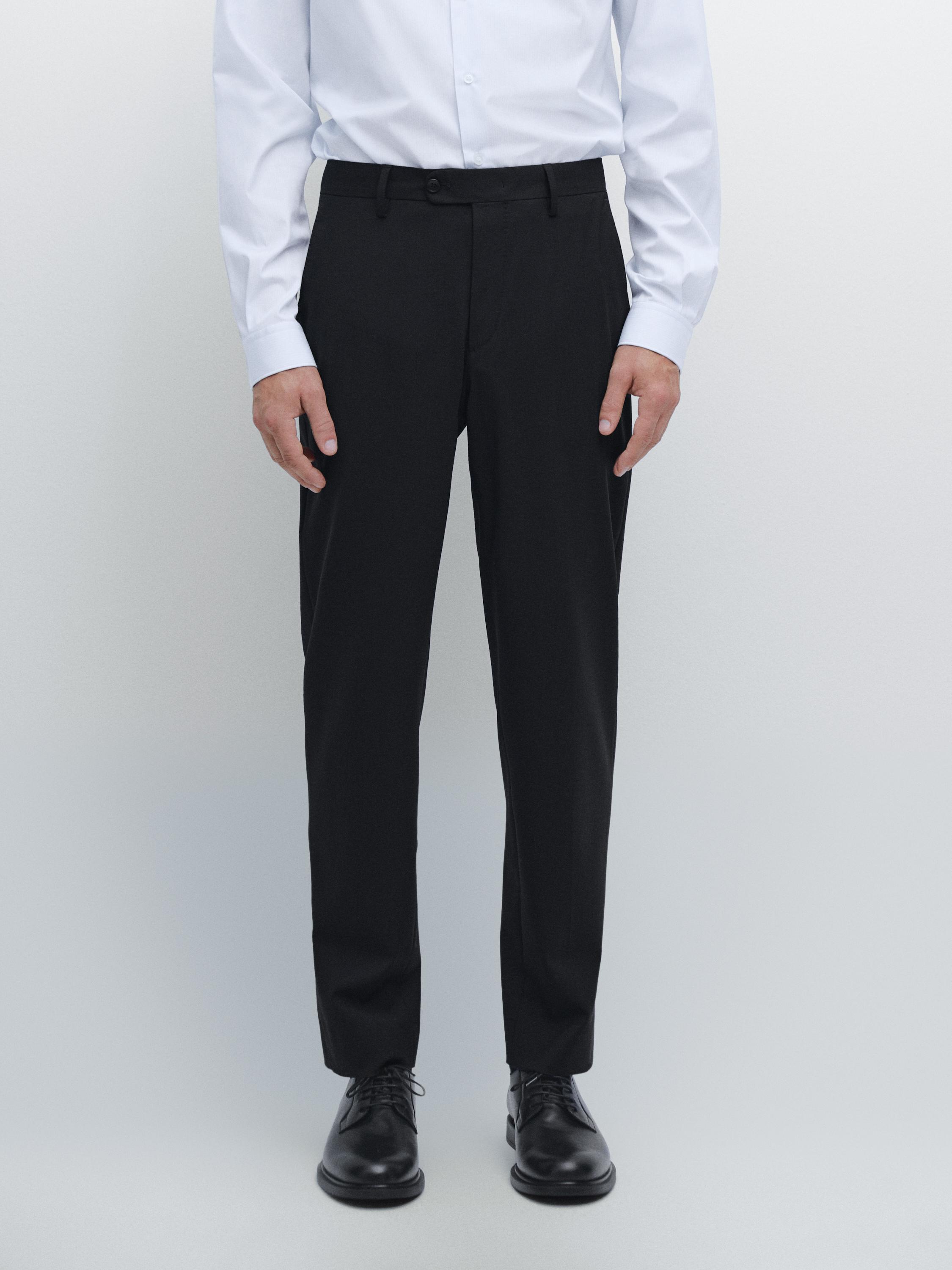 Wool blend suit trousers