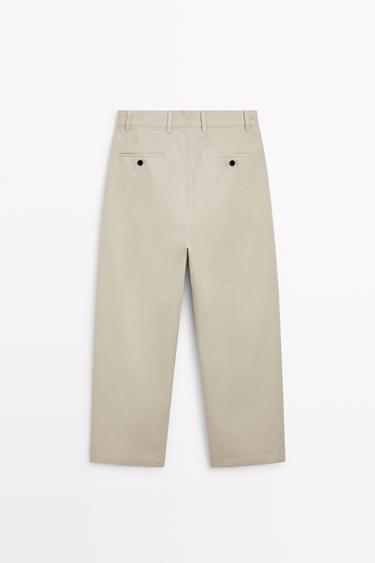 Barrel fit pants with pleat detail — BEIGE 6