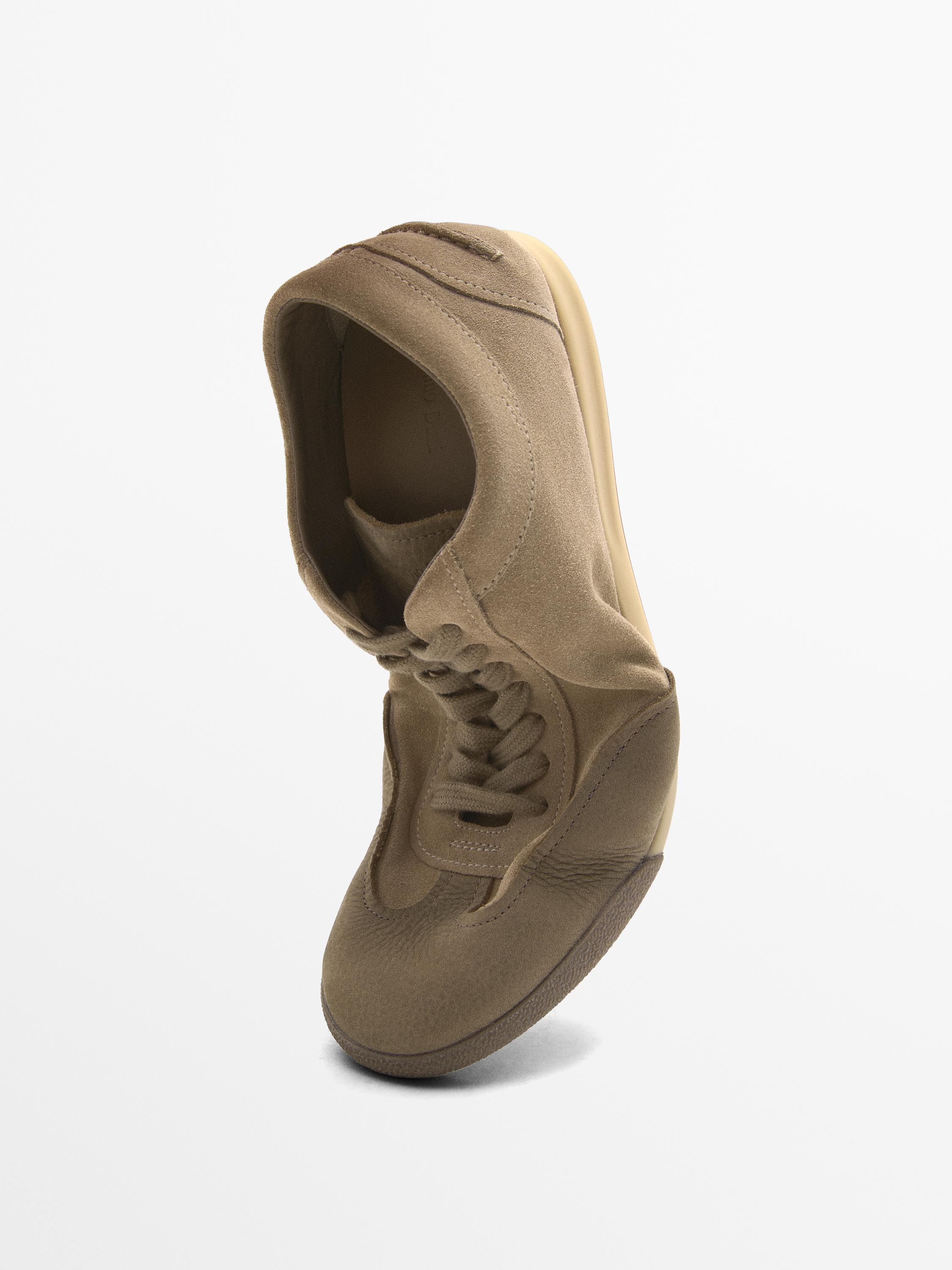 Soft leather trainers