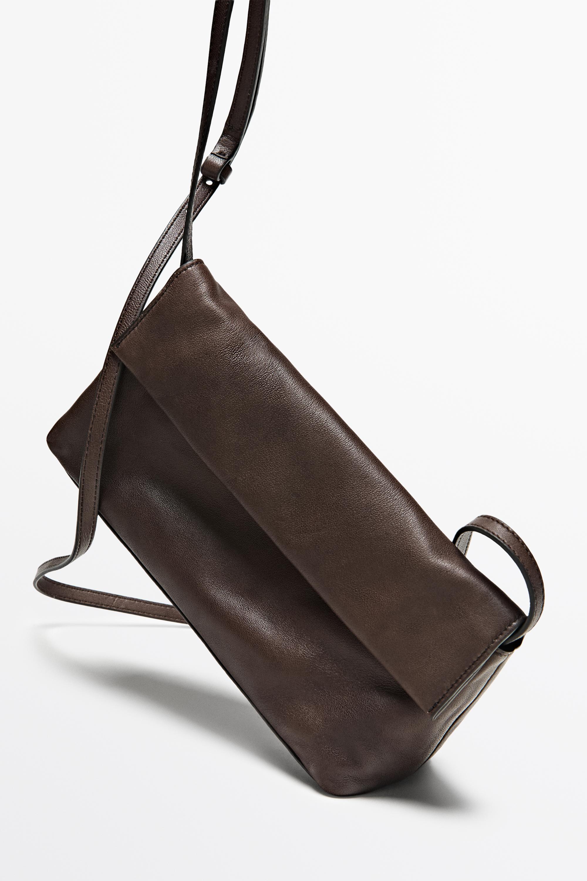 Nappa leather shoulder bag — BROWN