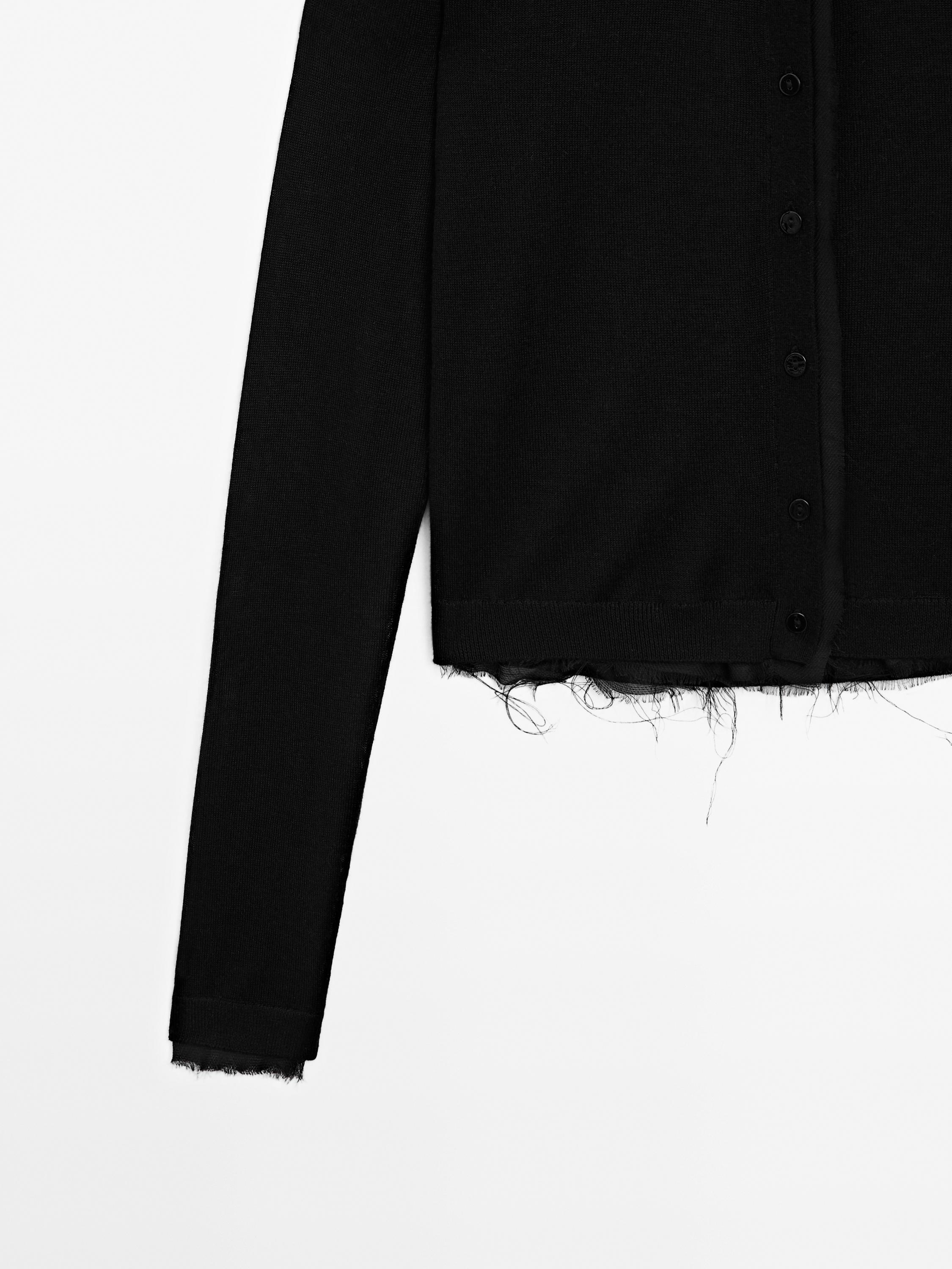 Lightweight cardigan with distressed detail