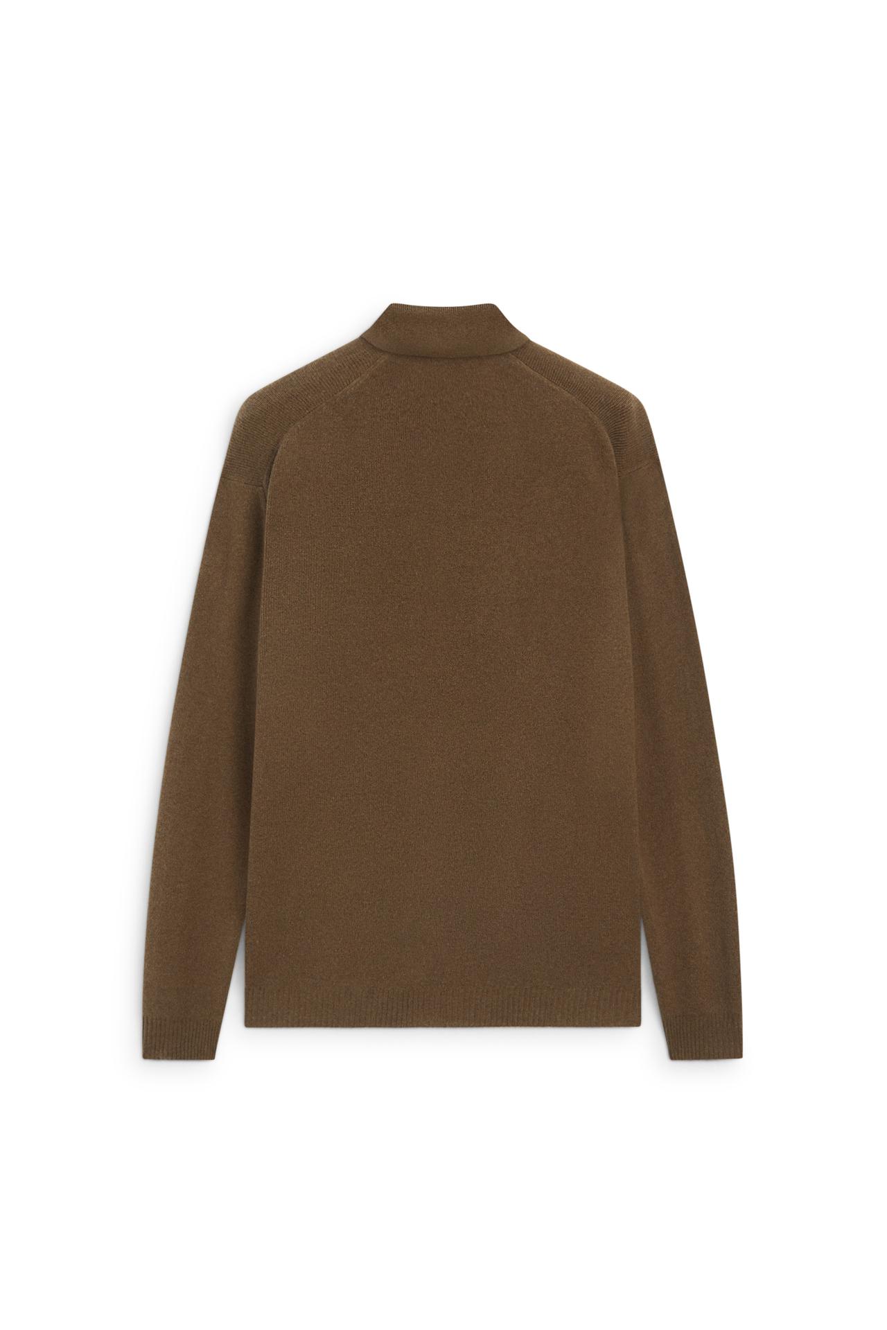 100% wool knit polo sweater - LIMITED EDITION — BROWN MARL