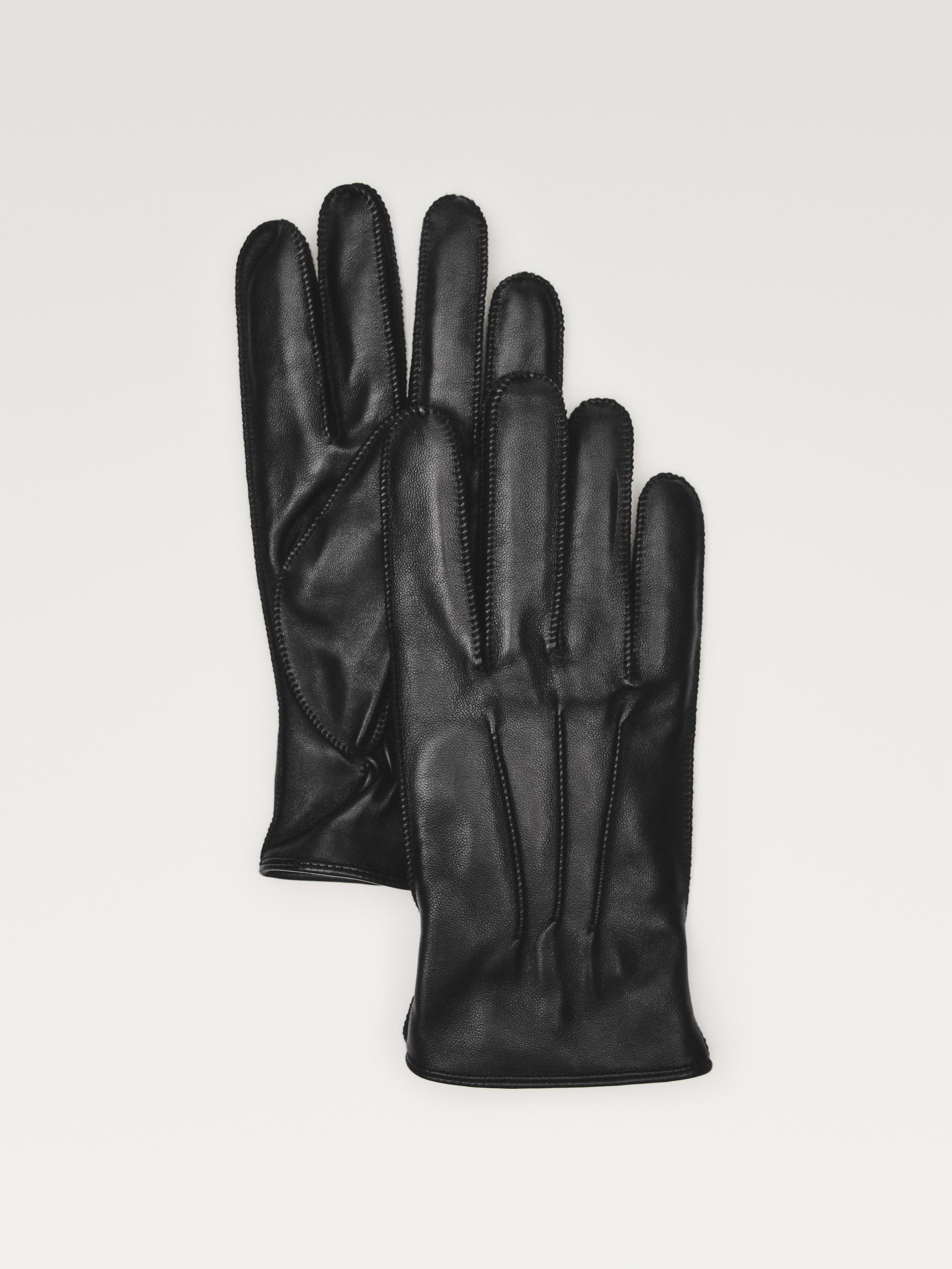 Guantes piel acabado napa