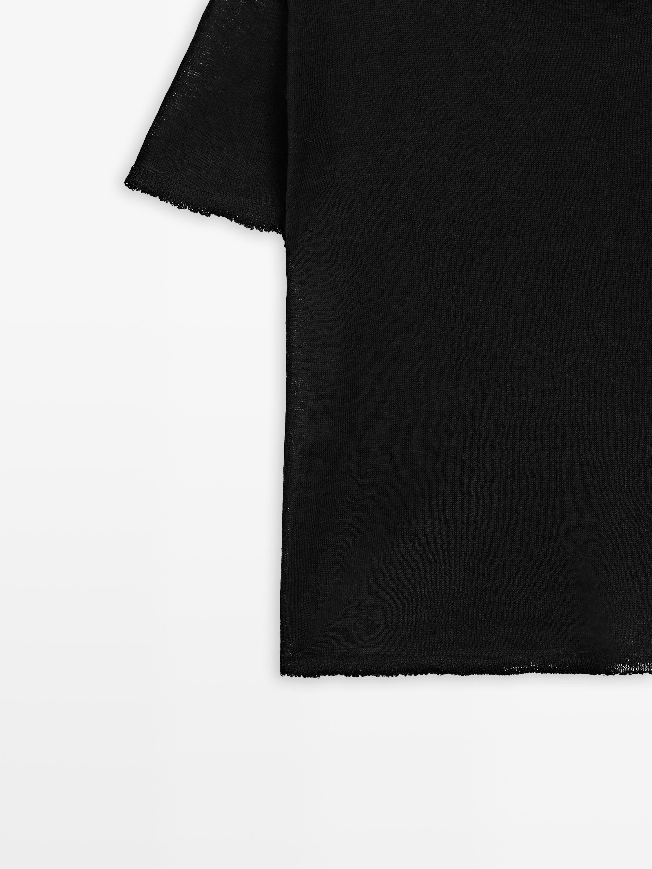 Cutwork linen blend T-shirt