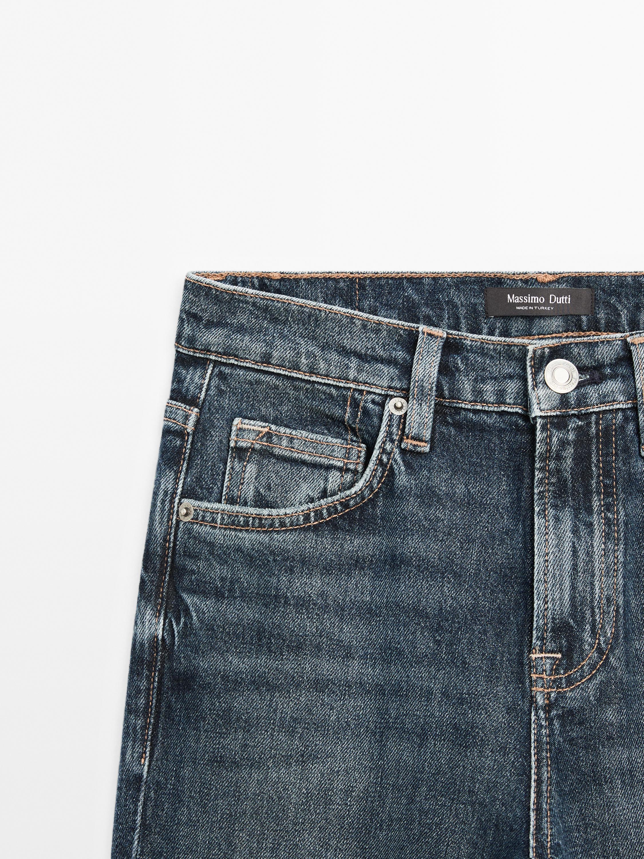 Mid-rise cropped slim fit jeans