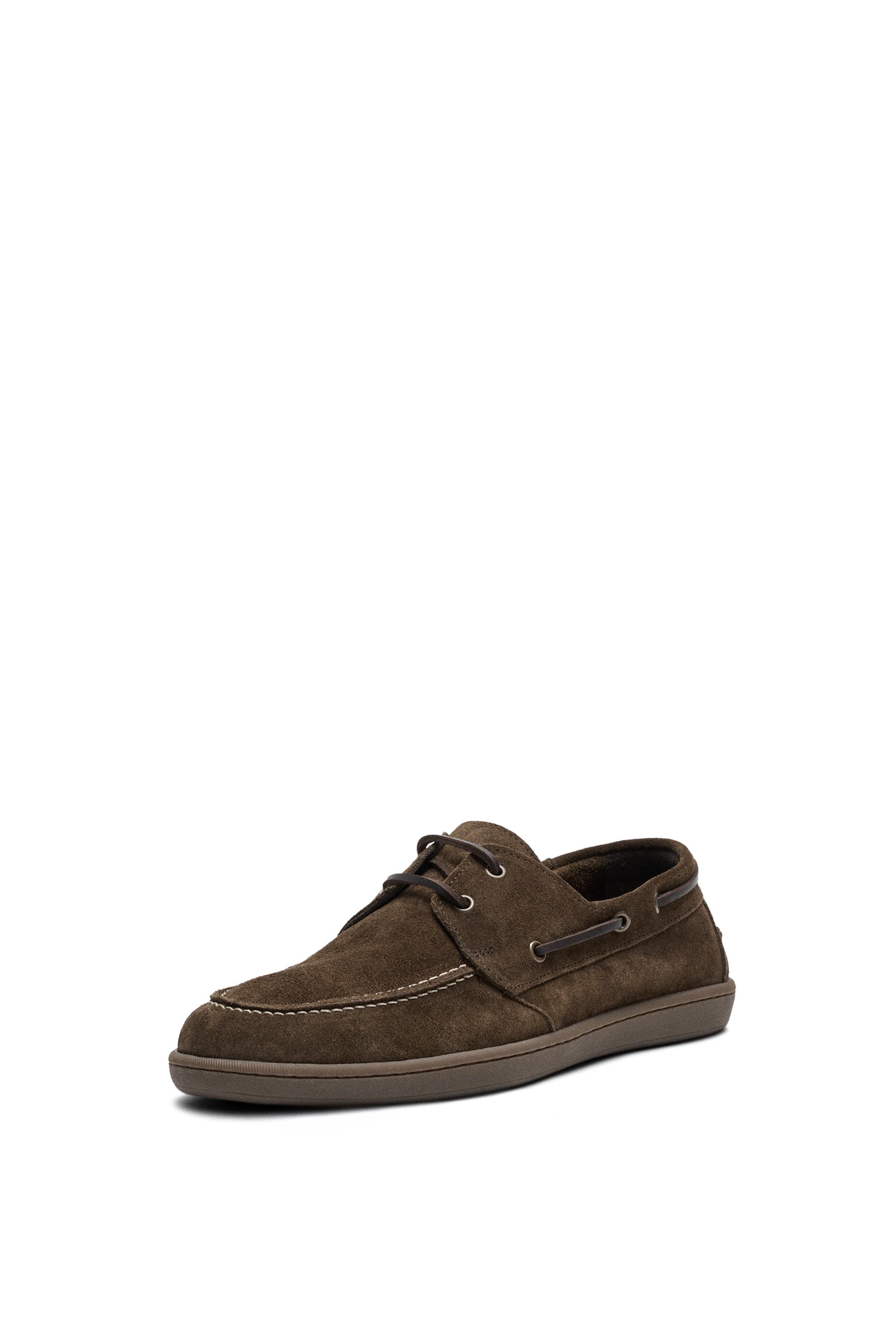 Soft leather boat shoe — BROWN