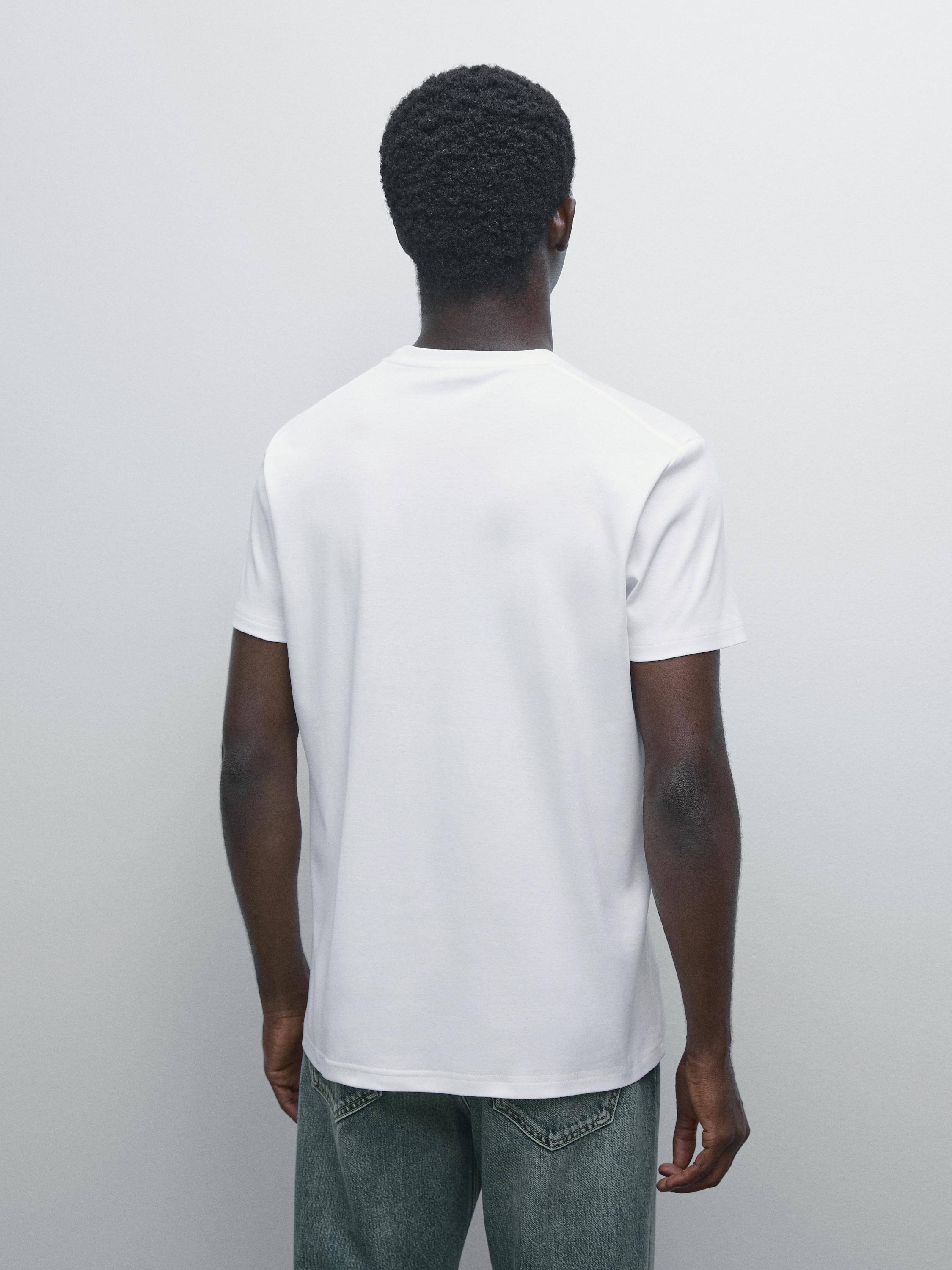 100% mercerised cotton T-shirt — WHITE