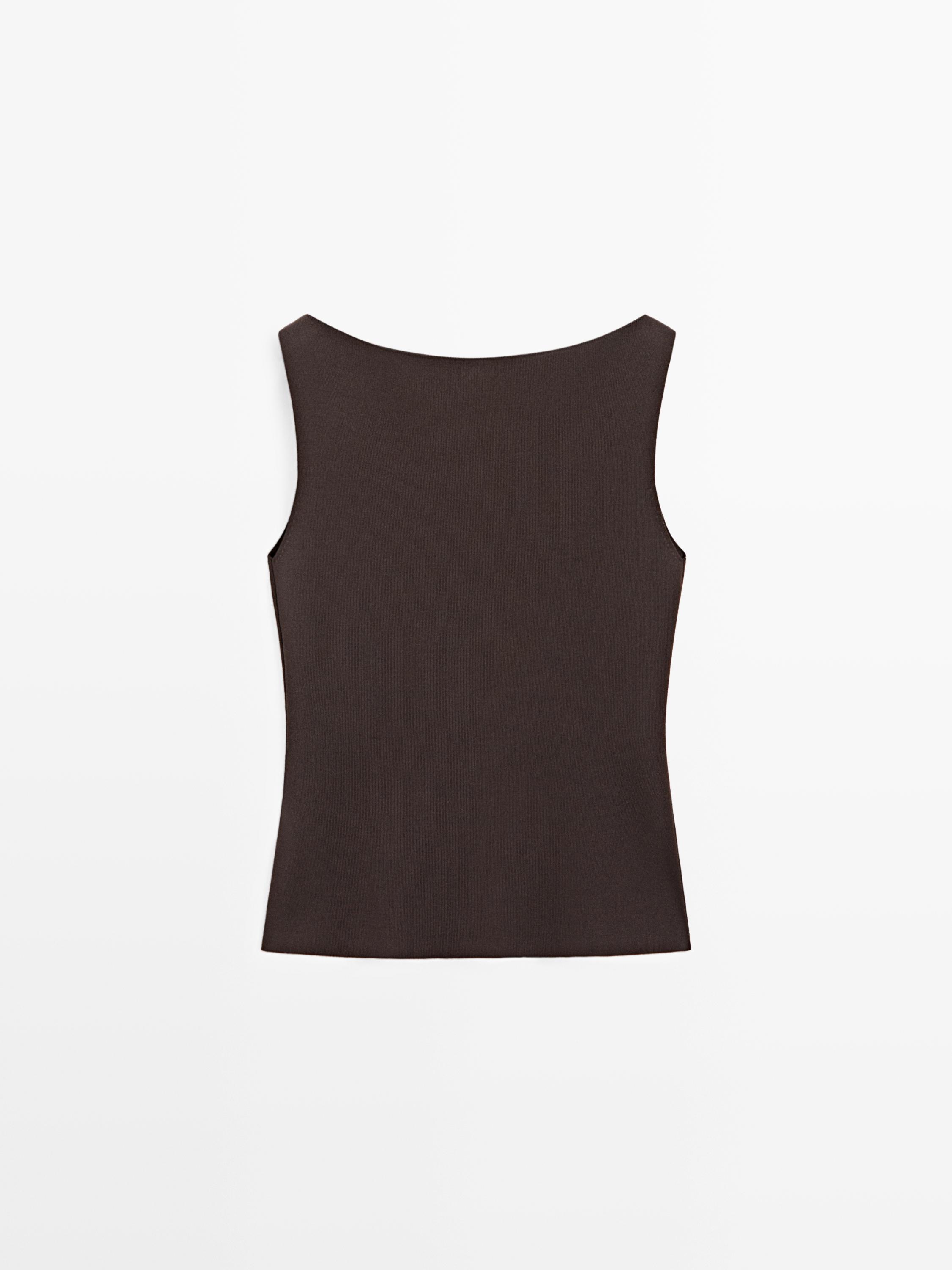 Cep detaylı triko yelek