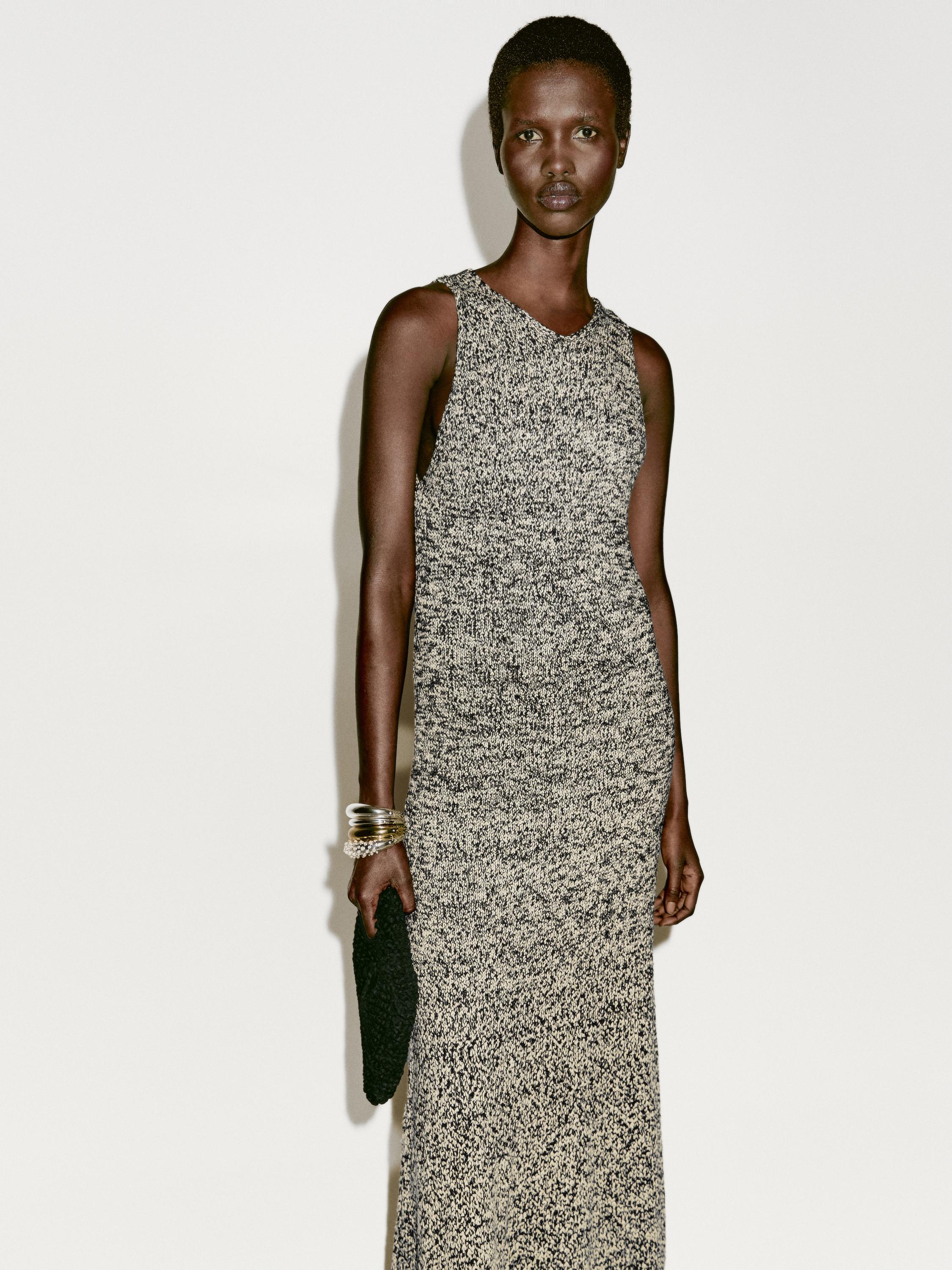 Langes meliertes Strickkleid - Limited Edition