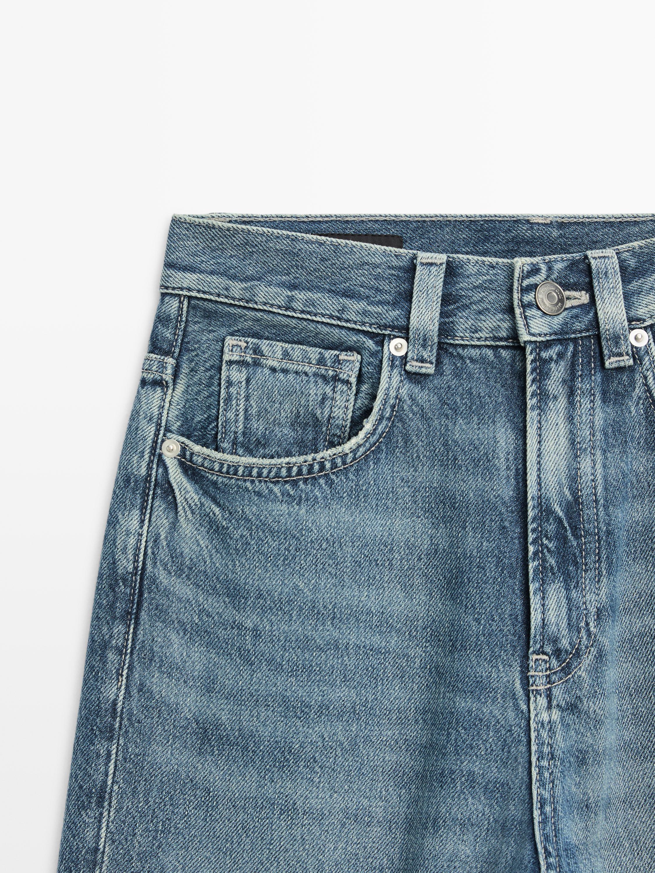 High-waist wide-leg jeans — MEDIUM BLUE