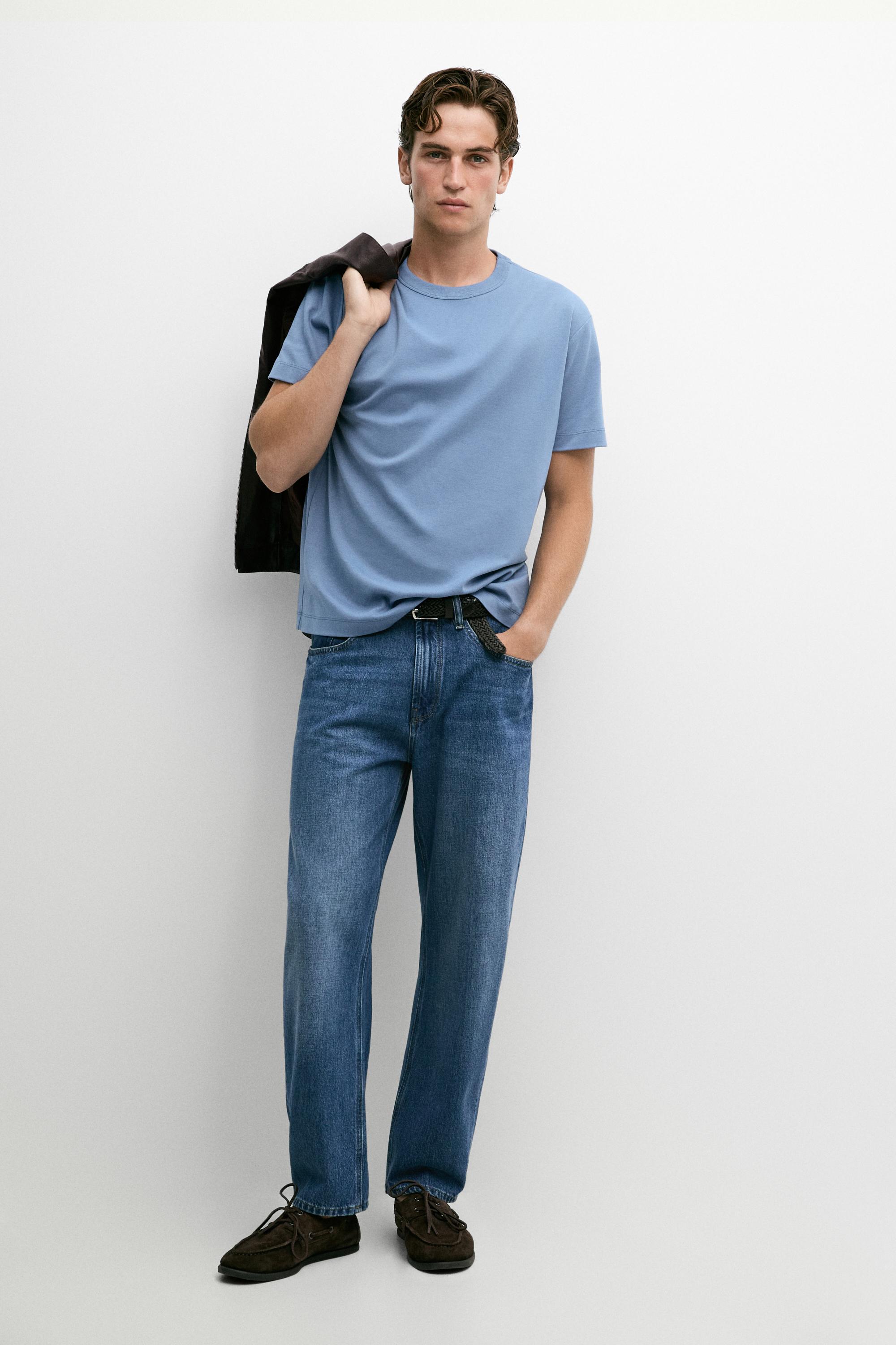 100% cotton short-sleeve T-shirt — MEDIUM BLUE