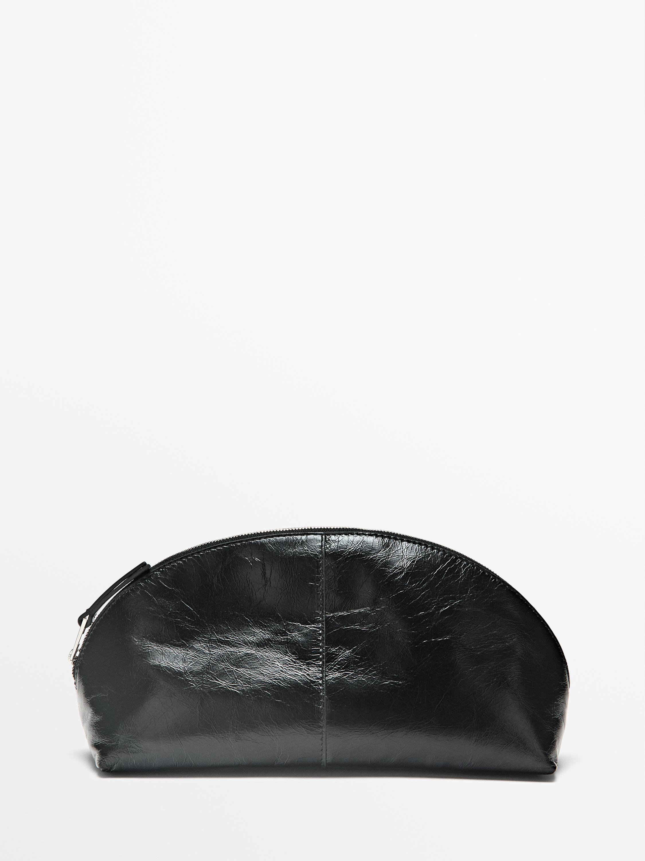Nappa leather toiletry bag — BLACK
