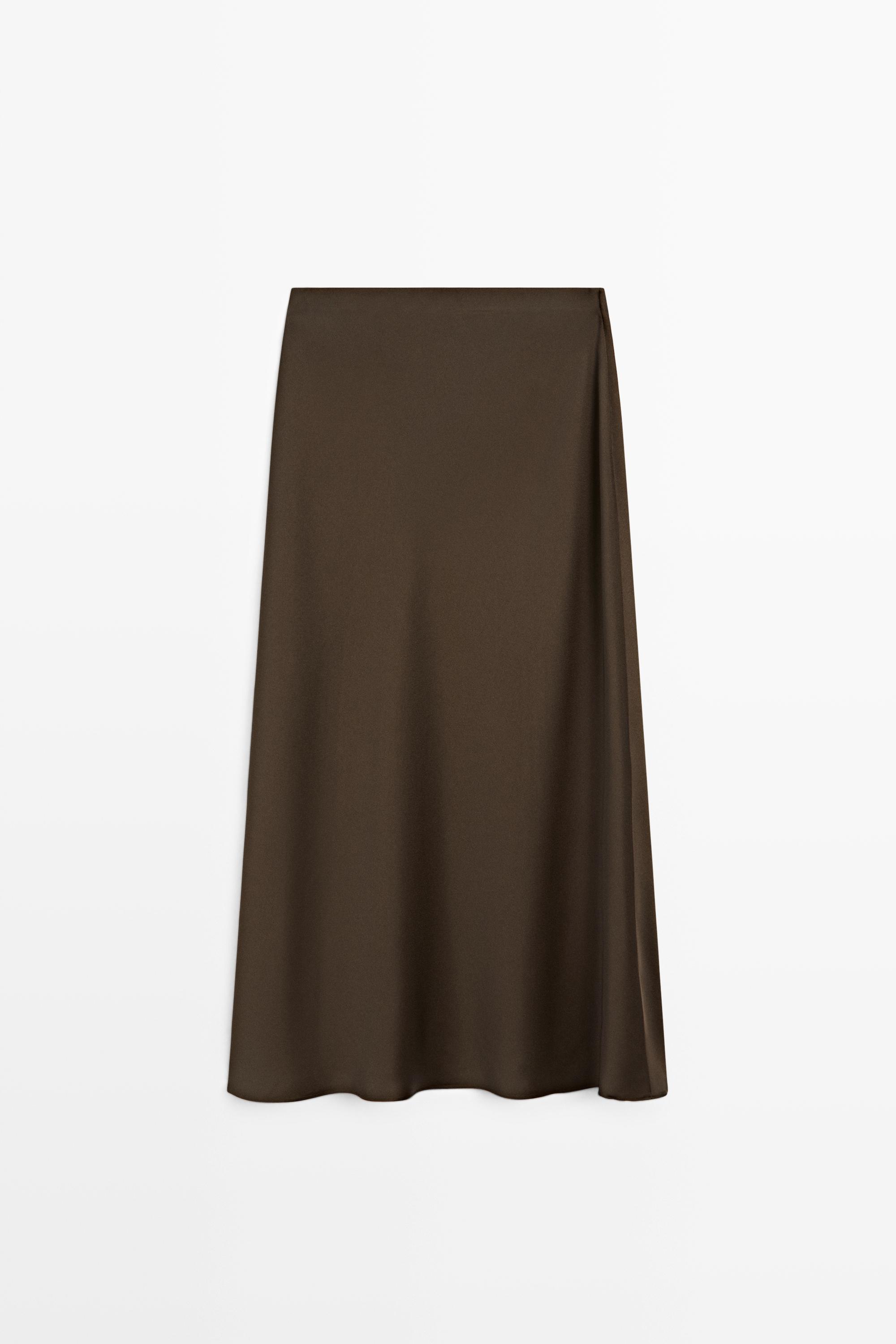 Flowing satin skirt
