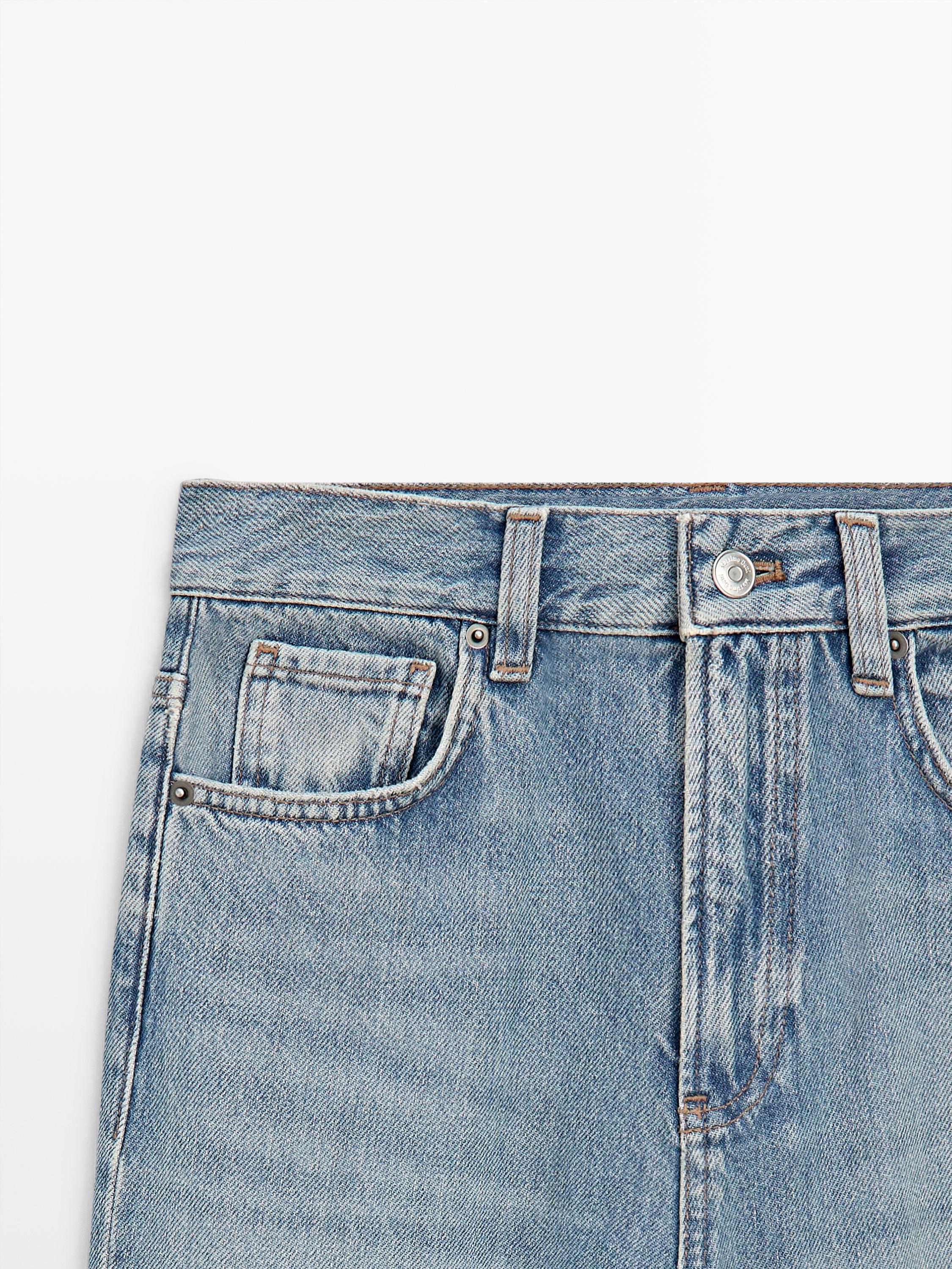 High-waist wide-leg jeans — Light Blue