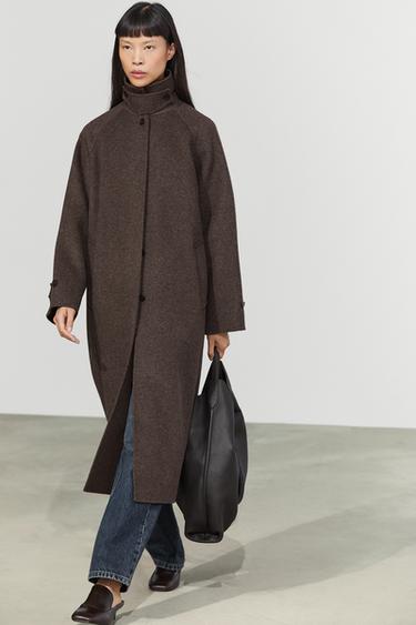 Long melange wool blend coat — LEAD 3