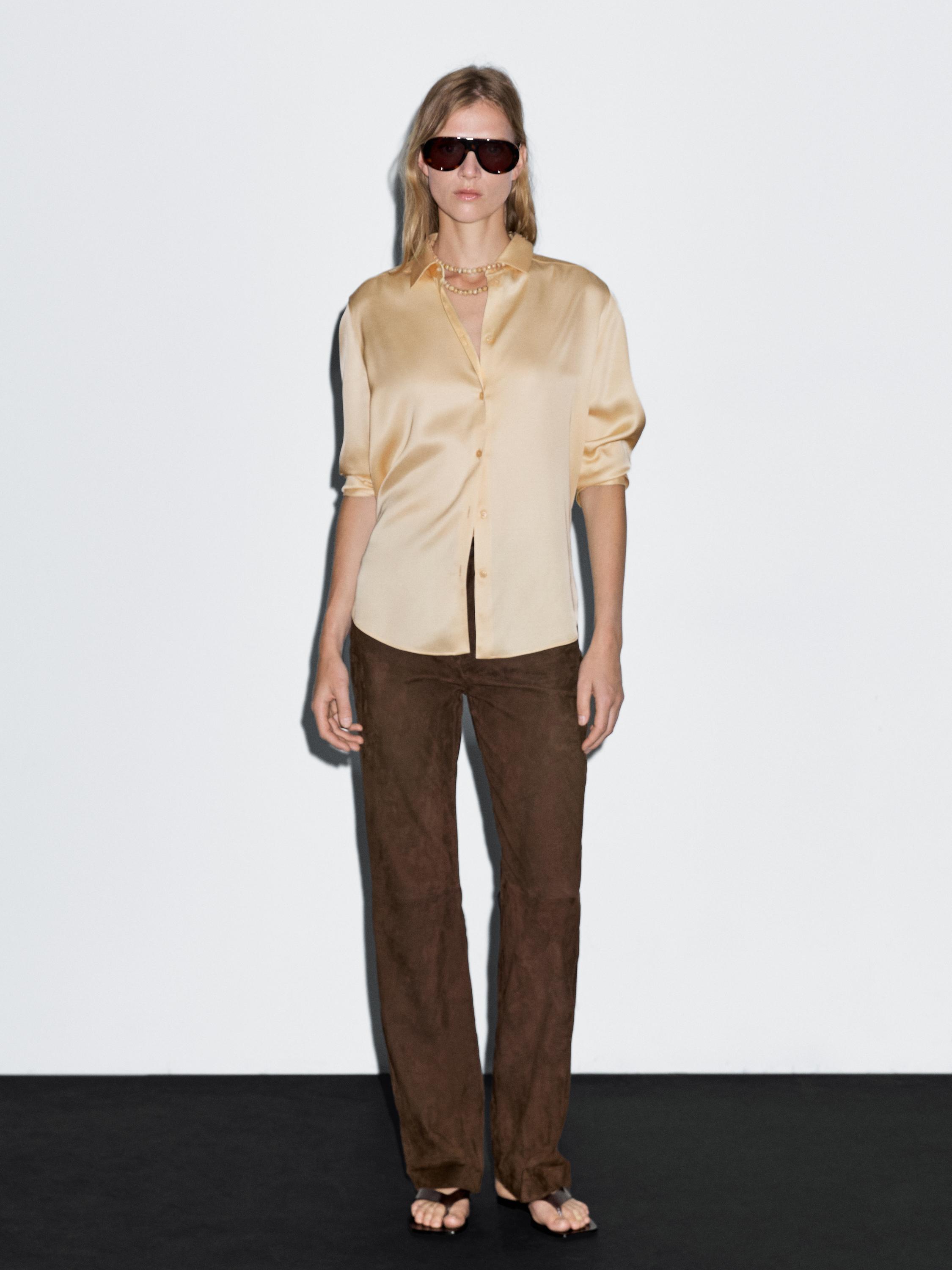 Flowing satin shirt
