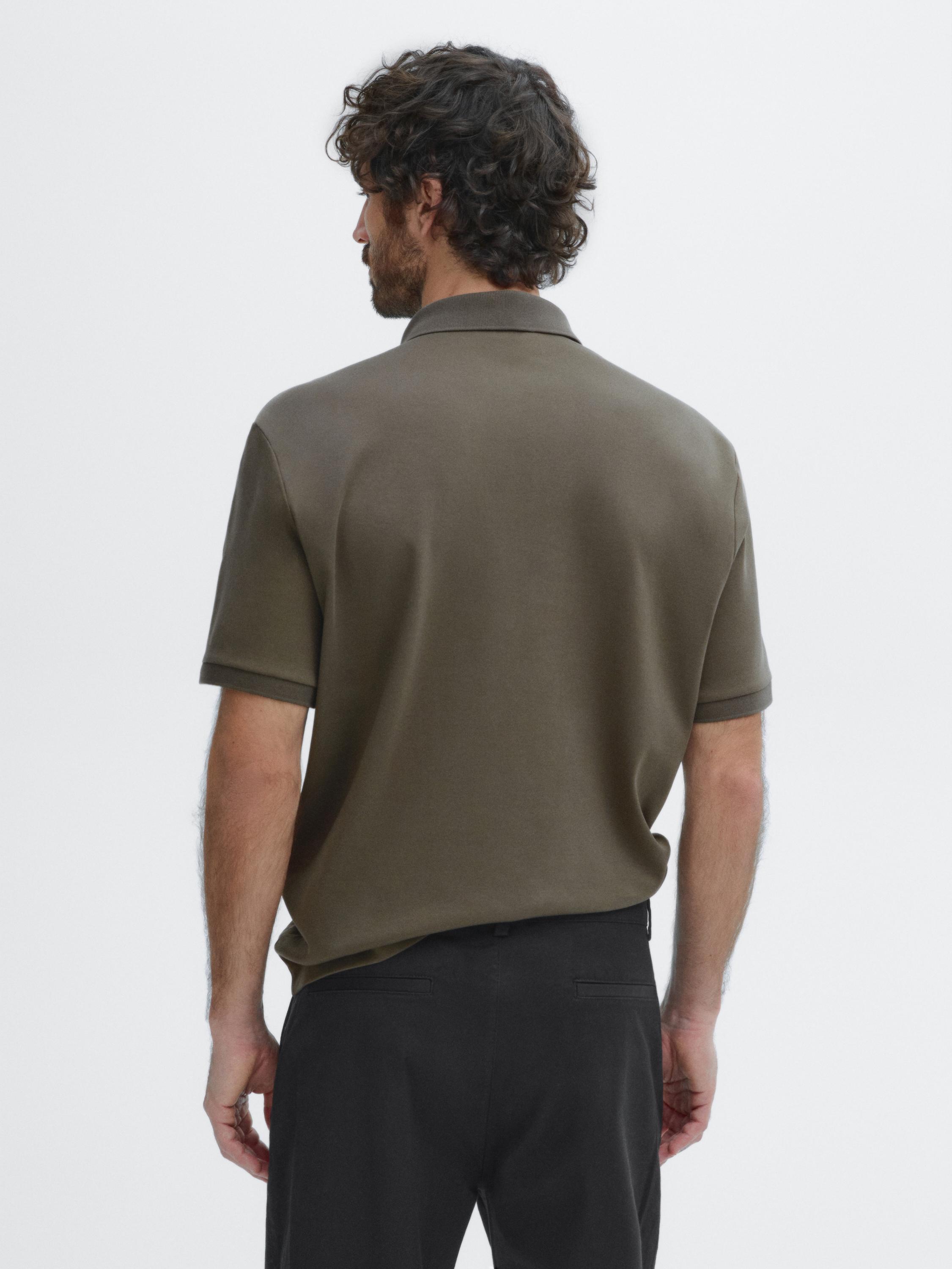 Cotton blend short sleeve polo shirt