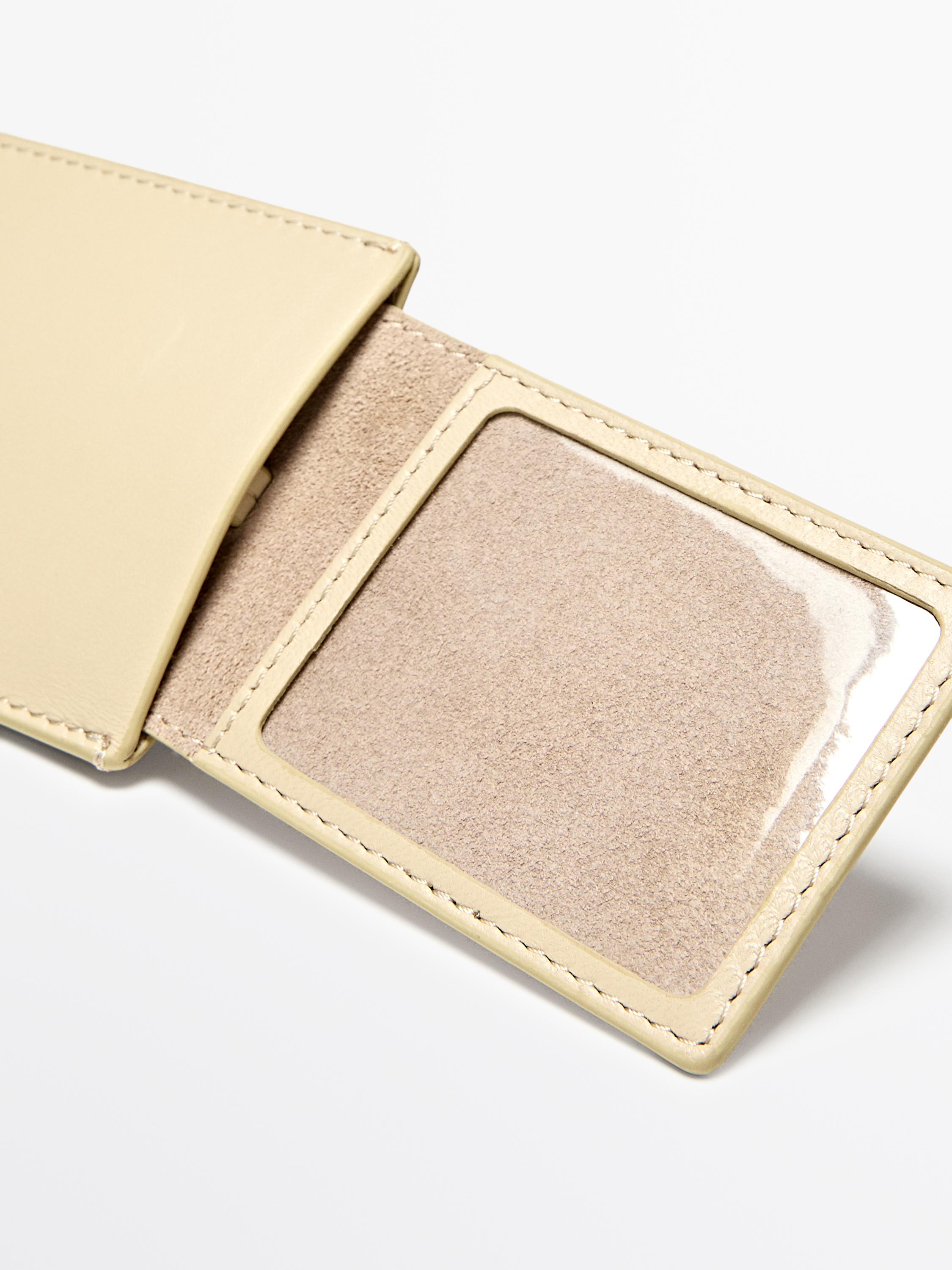 Nappa leather luggage tag — Vanilla
