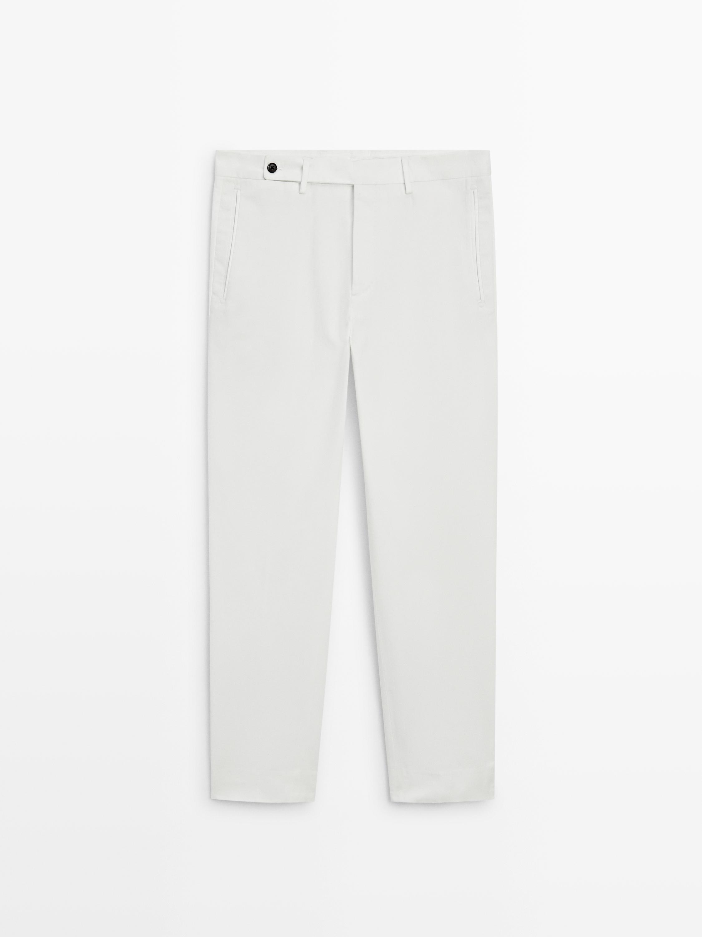 Cotton blend twill trousers