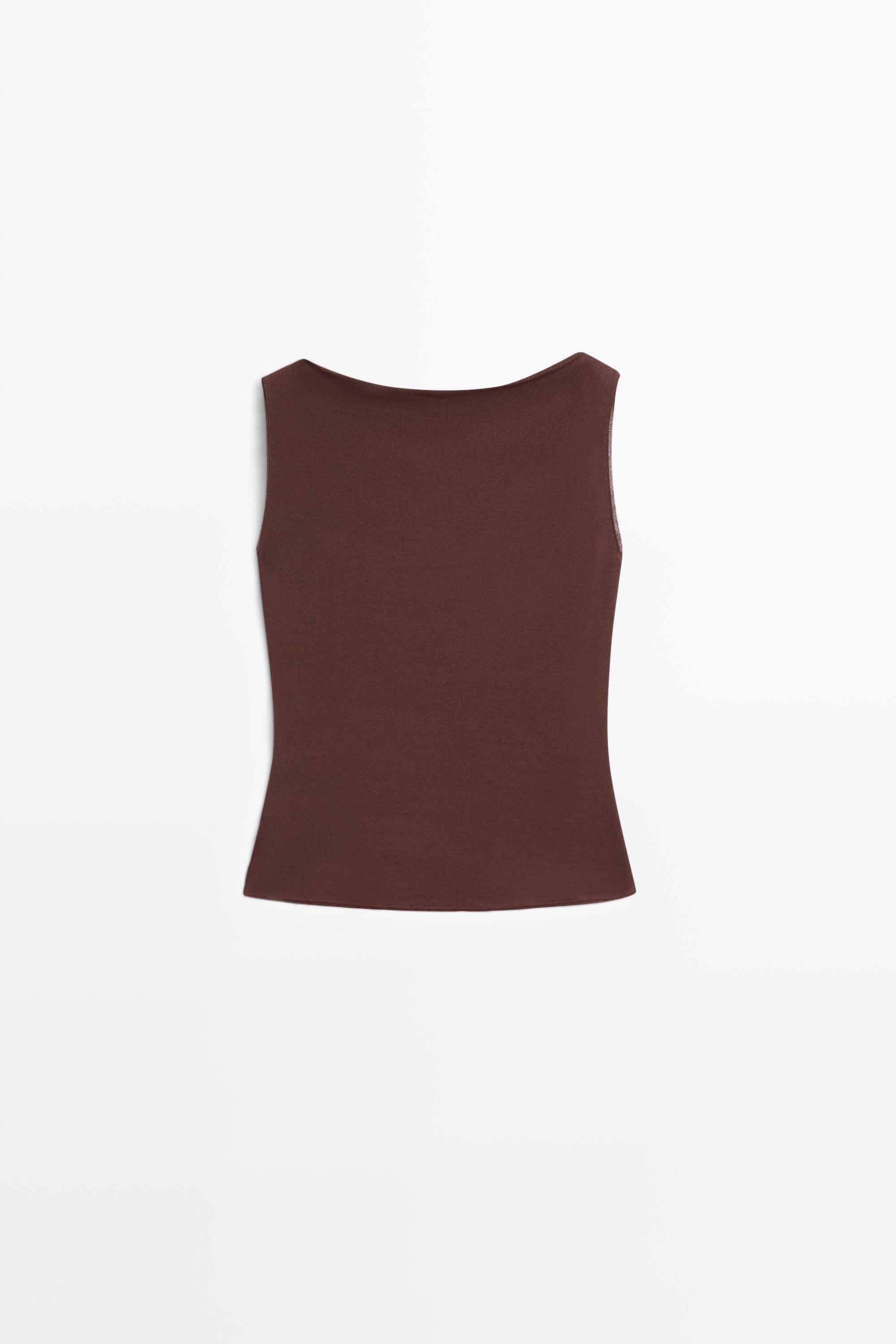 100% cotton knit top — AUBERGINE