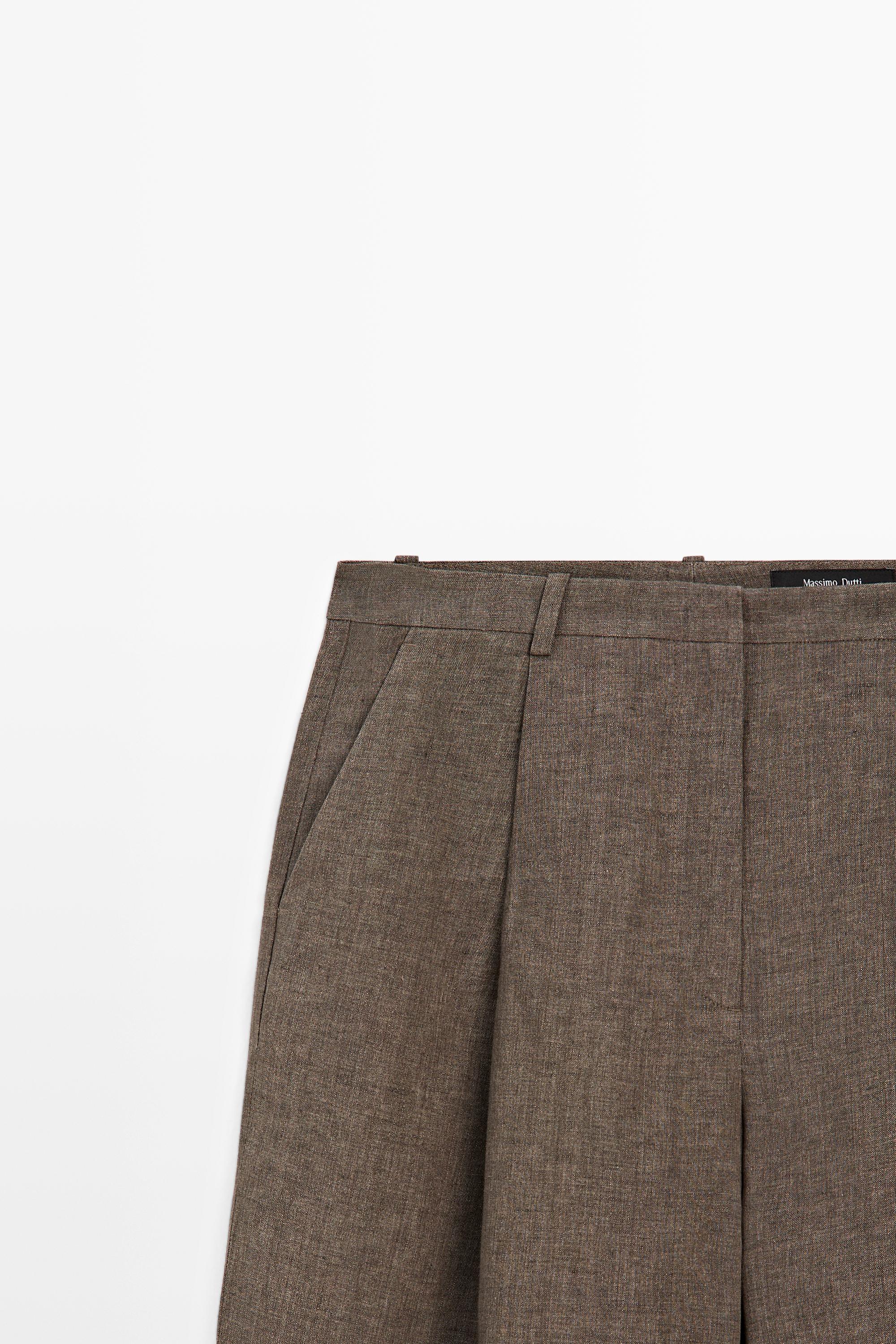 Linen melange darted trousers — CAREY