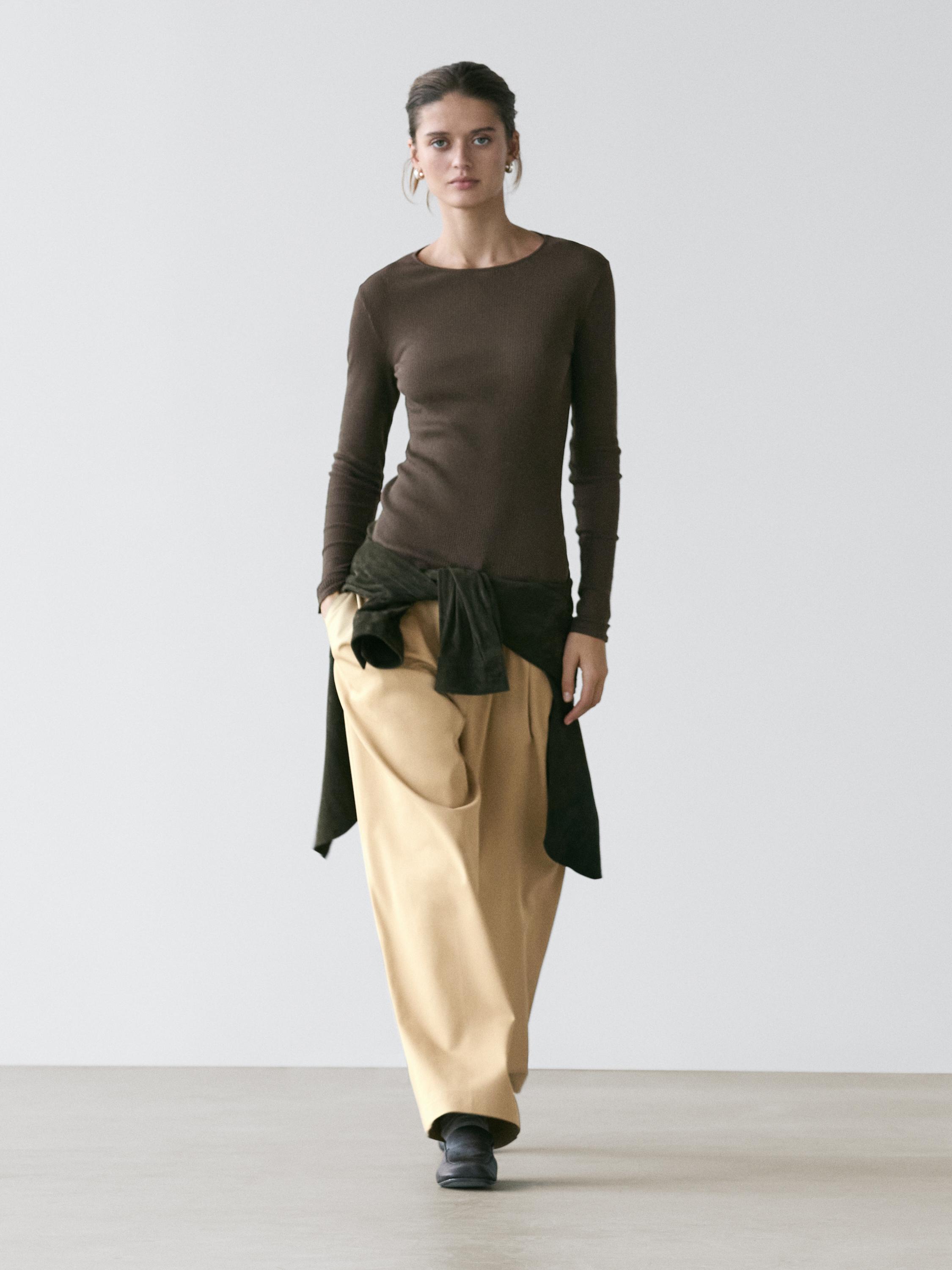 Geripptes Langarmshirt